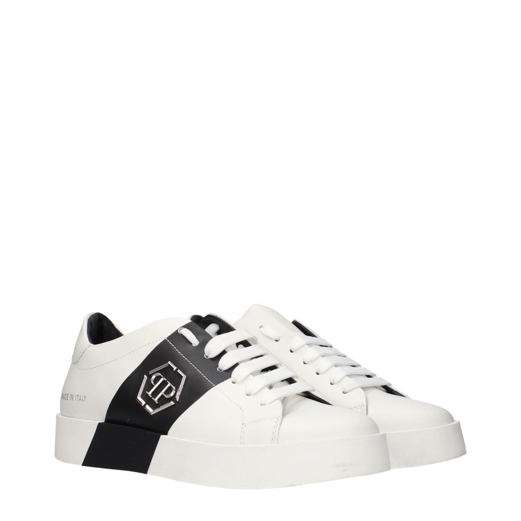 Philipp Plein White Leather Sneakers | Regal Royce