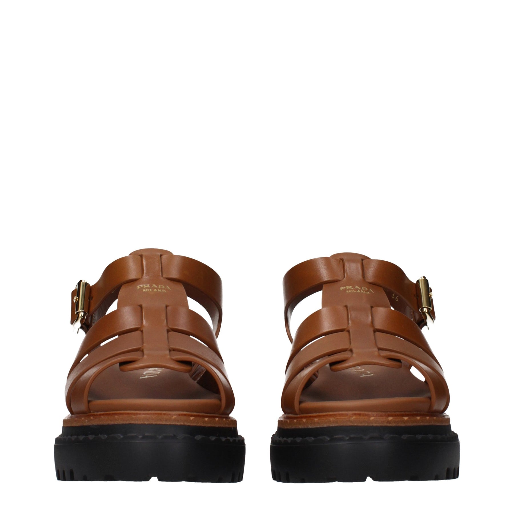 Prada Brown Leather Platform Sandals | Regal Royce