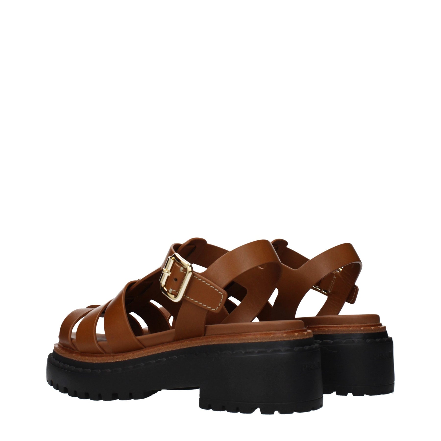 Prada Brown Leather Platform Sandals | Regal Royce