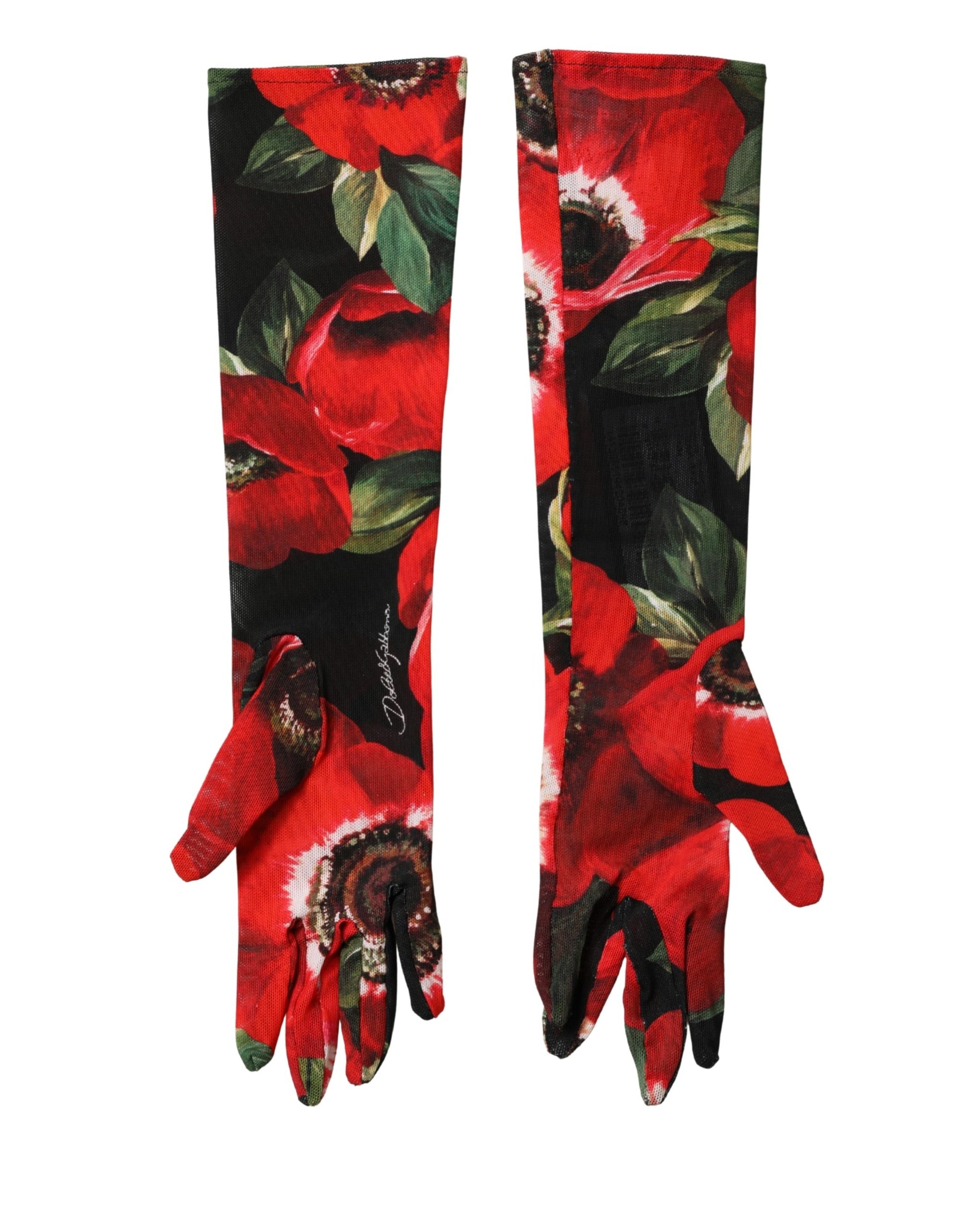 Dolce & Gabbana Multicolor Floral Print Elbow Length Women Gloves | Regal Royce