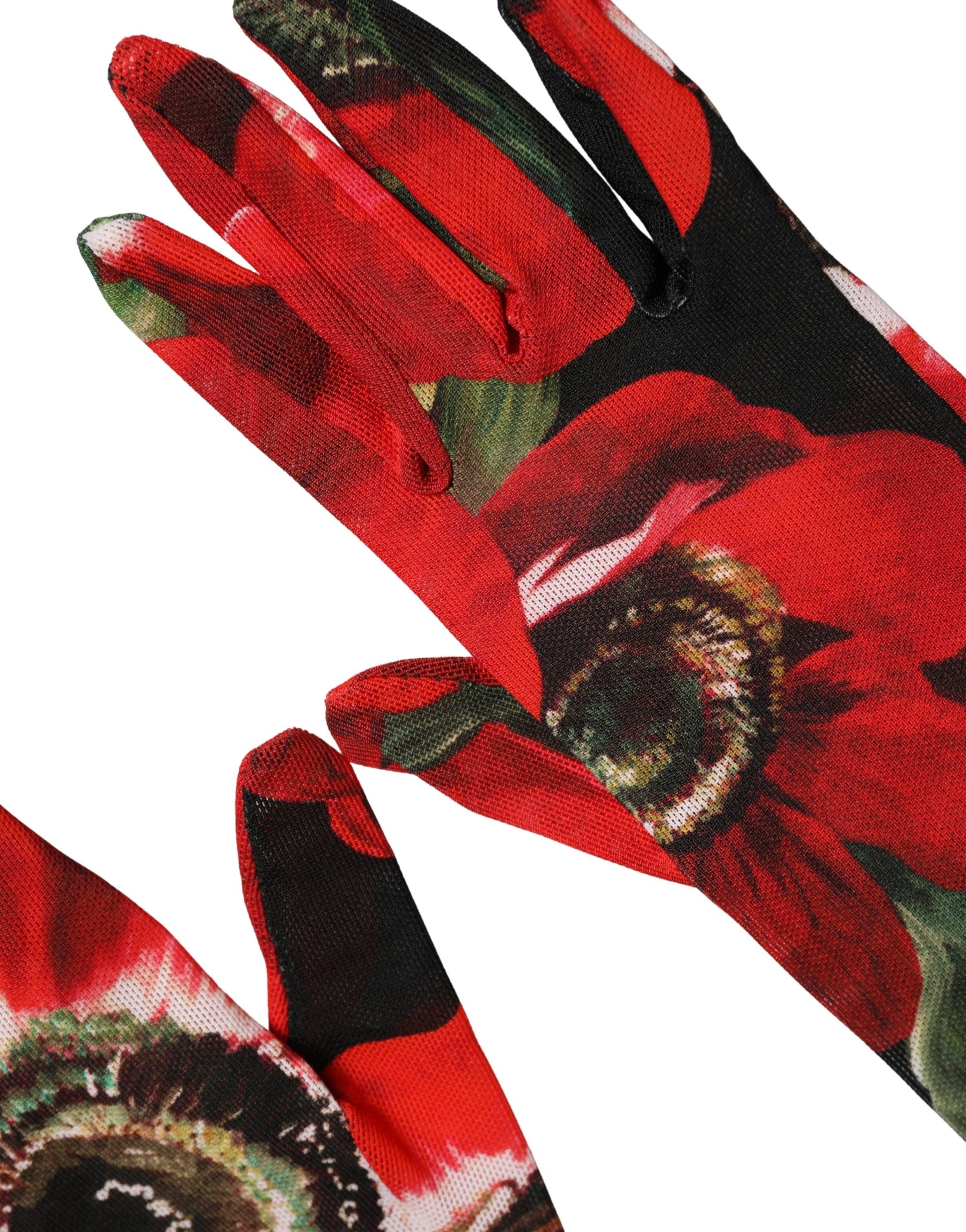 Dolce & Gabbana Multicolor Floral Print Elbow Length Women Gloves | Regal Royce