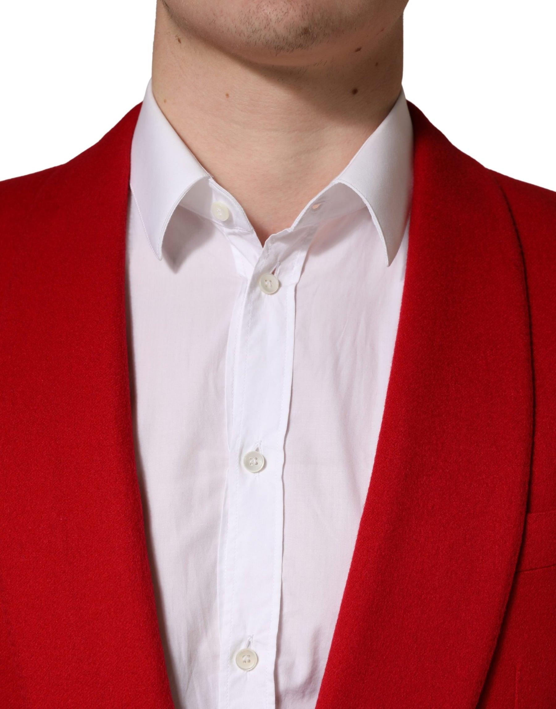 Dolce & Gabbana Red Cashmere Single Breasted Jacket Blazer | Regal Royce