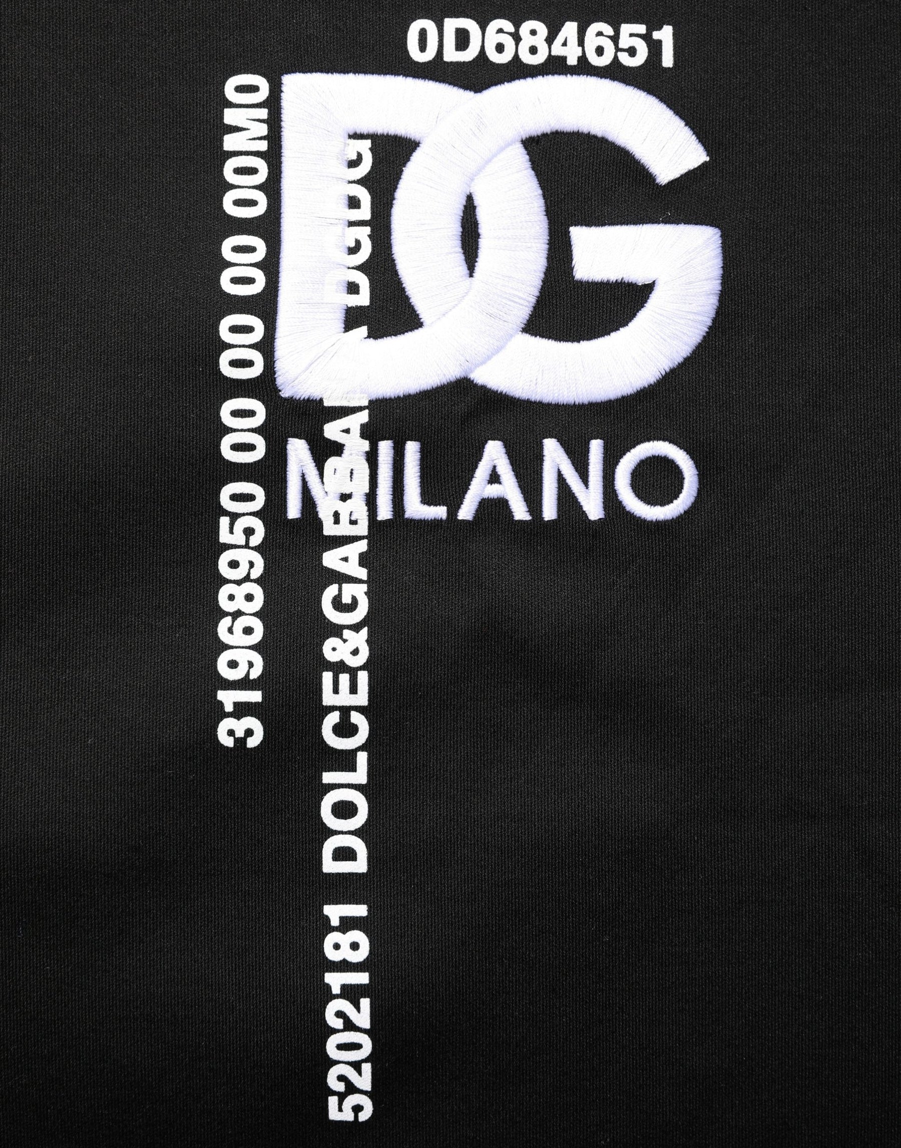 Dolce & Gabbana Black Logo Embroidered Men Crew Neck T-shirt | Regal Royce