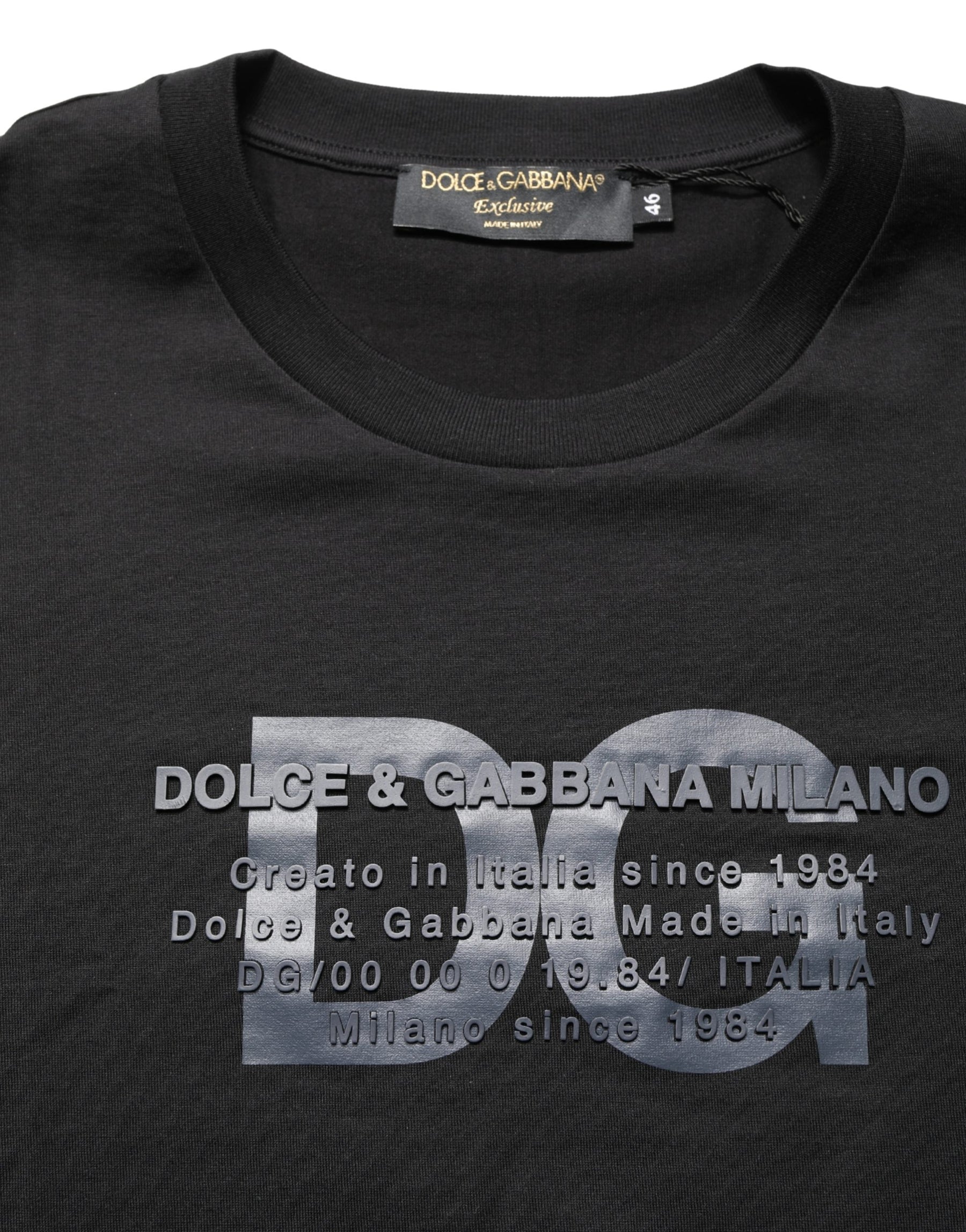 +39 MASQ Black Logo DG Print Cotton Crew Neck T-shirt | Regal Royce