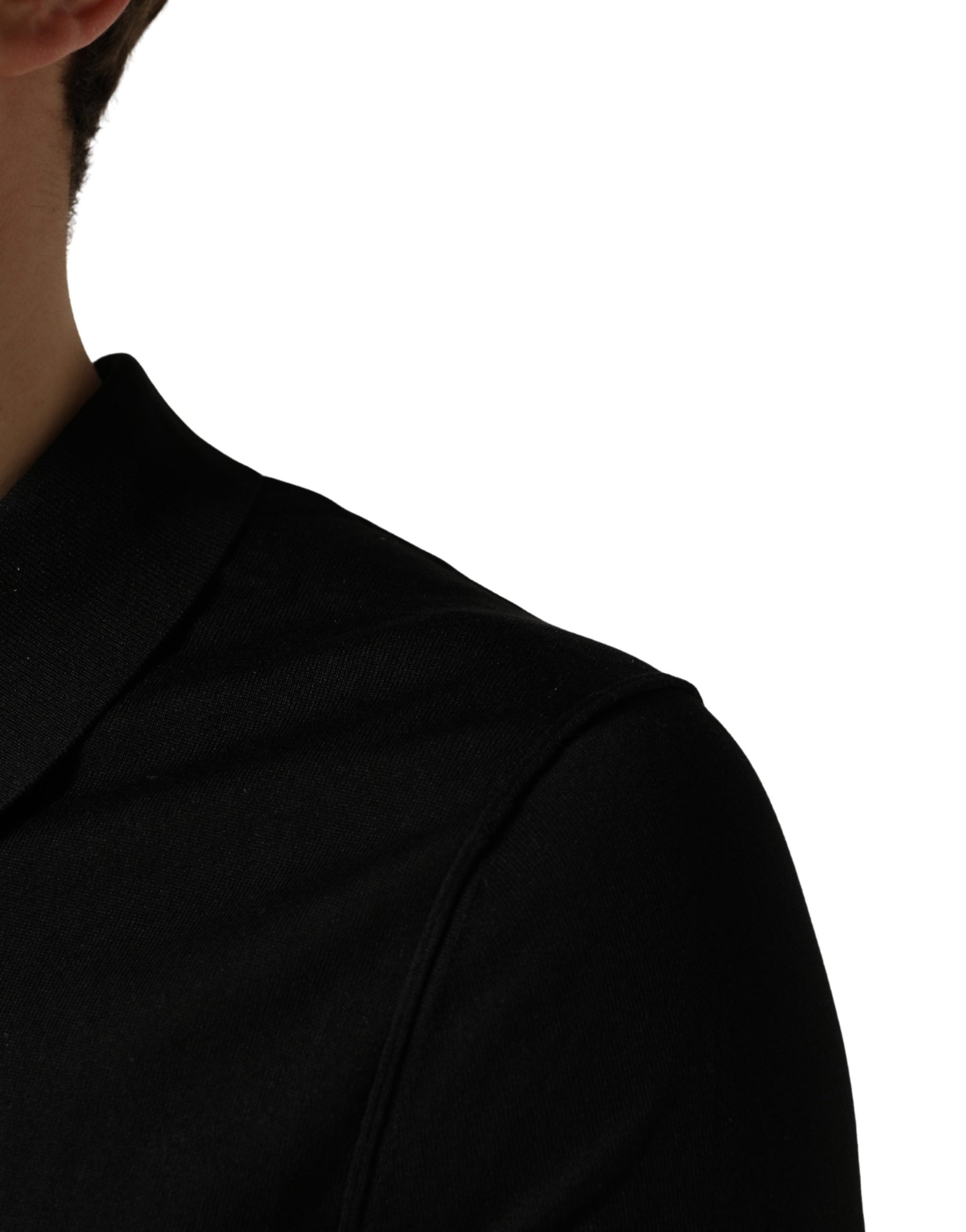 Dolce & Gabbana Black Wool Short Sleeves Men Polo  T-shirt | Regal Royce