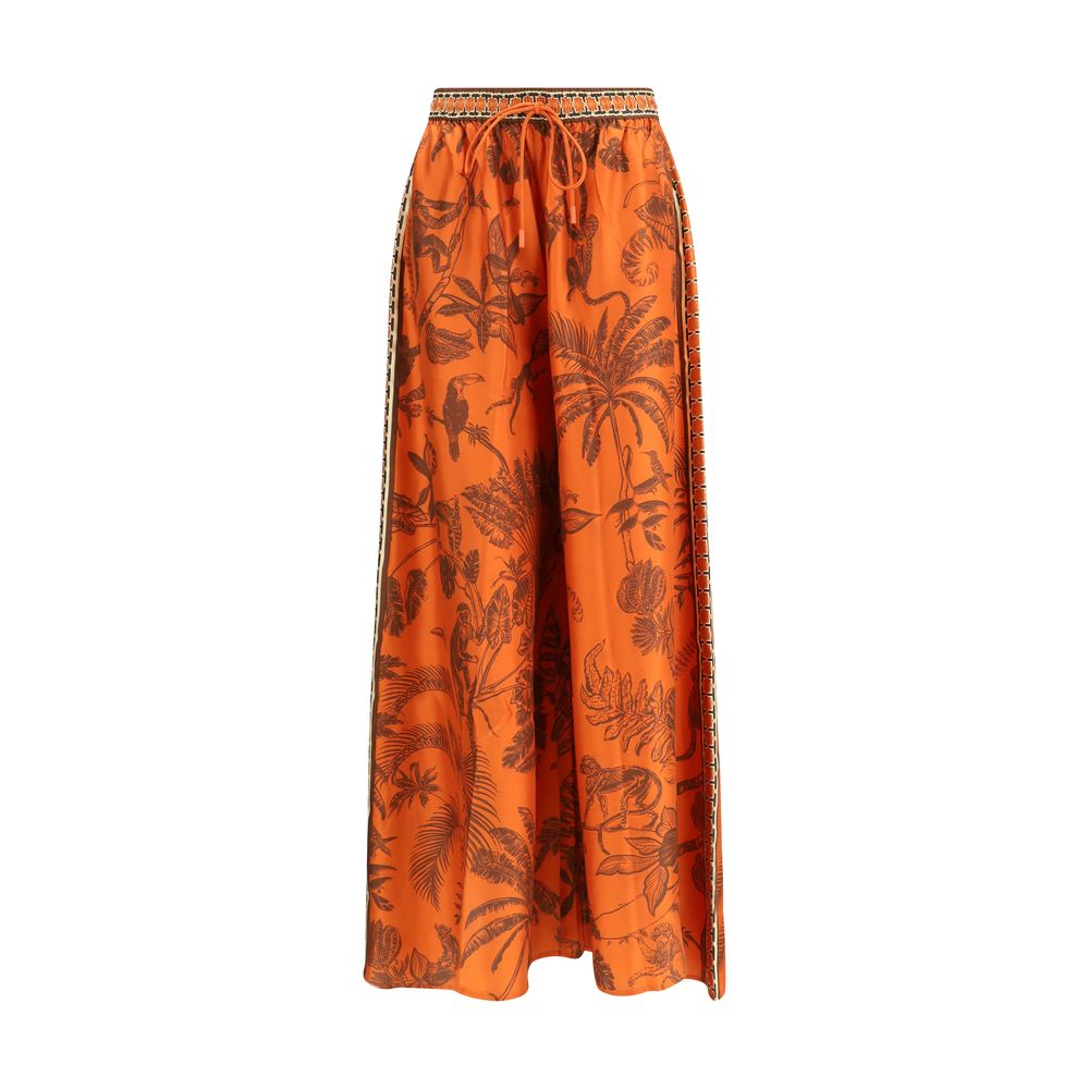 Alemais Orange Silk Casual Pants | Regal Royce