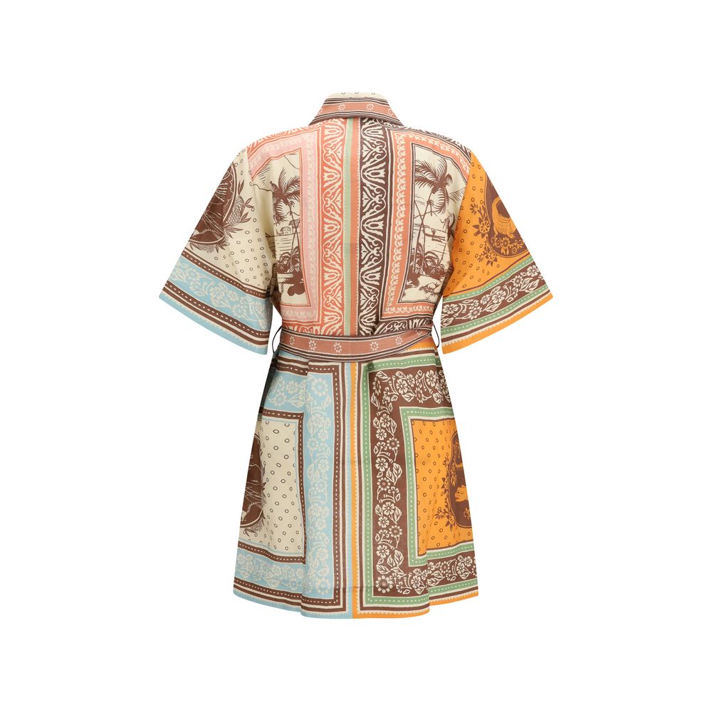 Alemais Multicolor Linen Casual Dress | Regal Royce