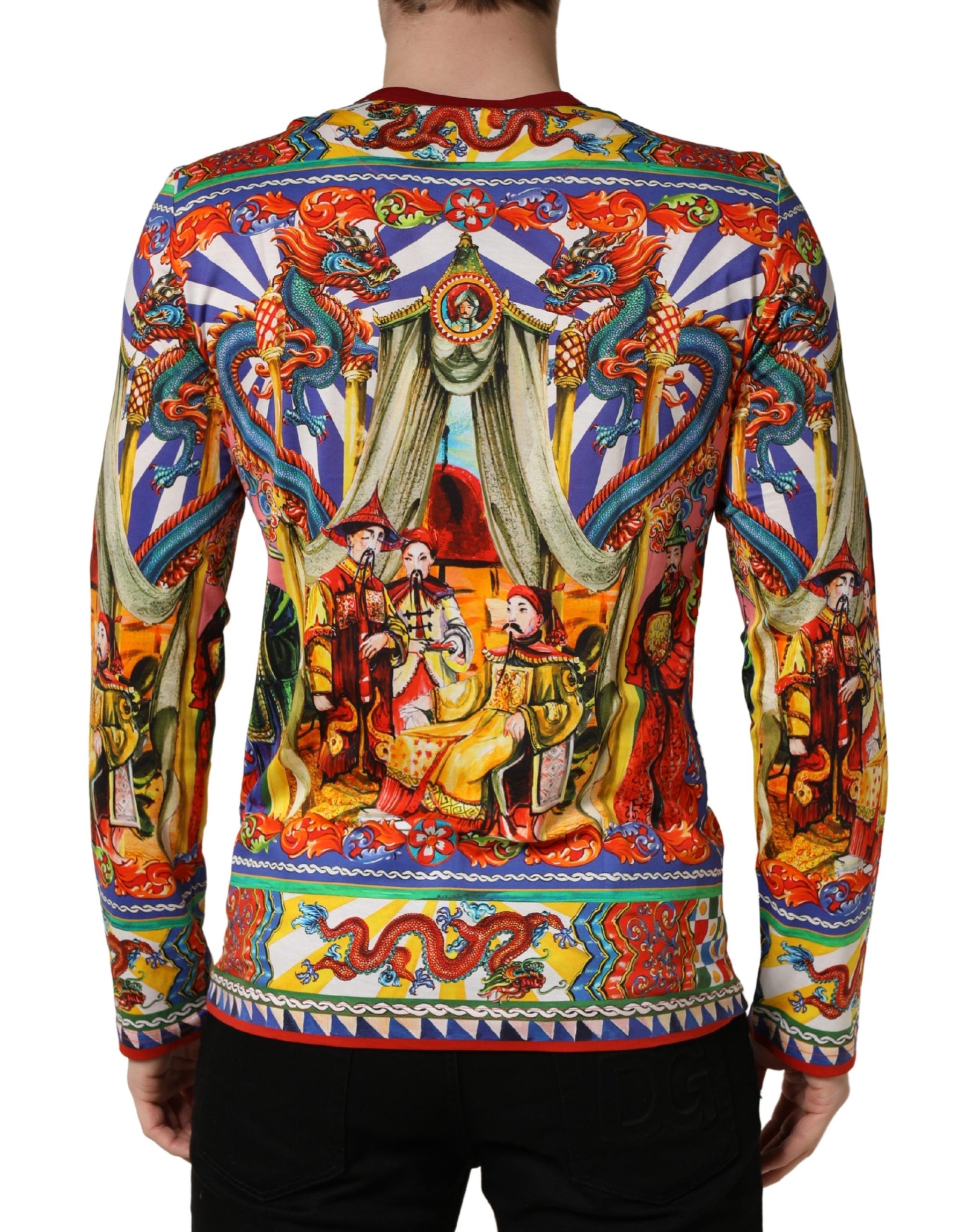 Dolce & Gabbana Multicolor Teatro Dei Pupi Men Long Sleeves  T-shirt | Regal Royce