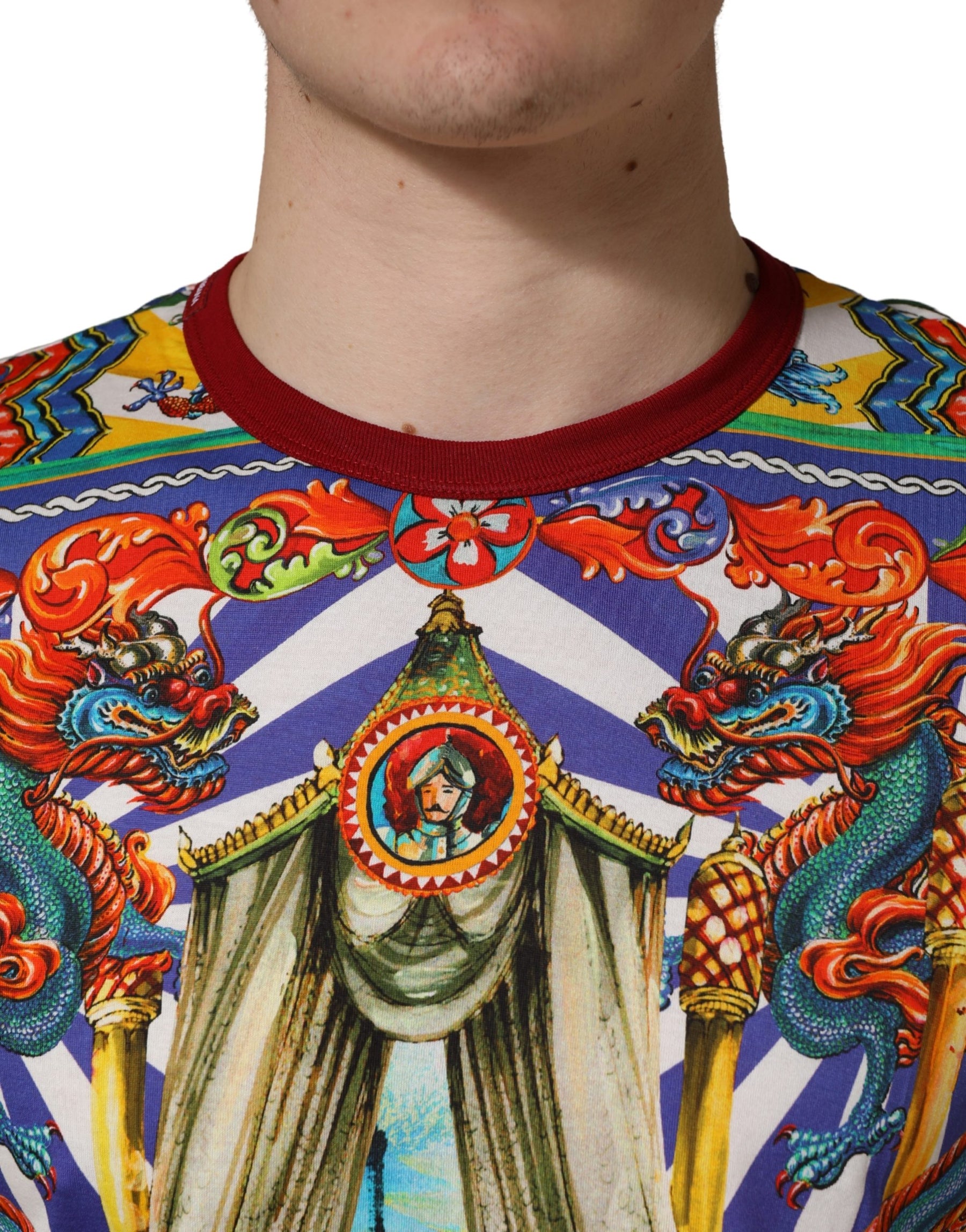 Dolce & Gabbana Multicolor Teatro Dei Pupi Men Long Sleeves  T-shirt | Regal Royce