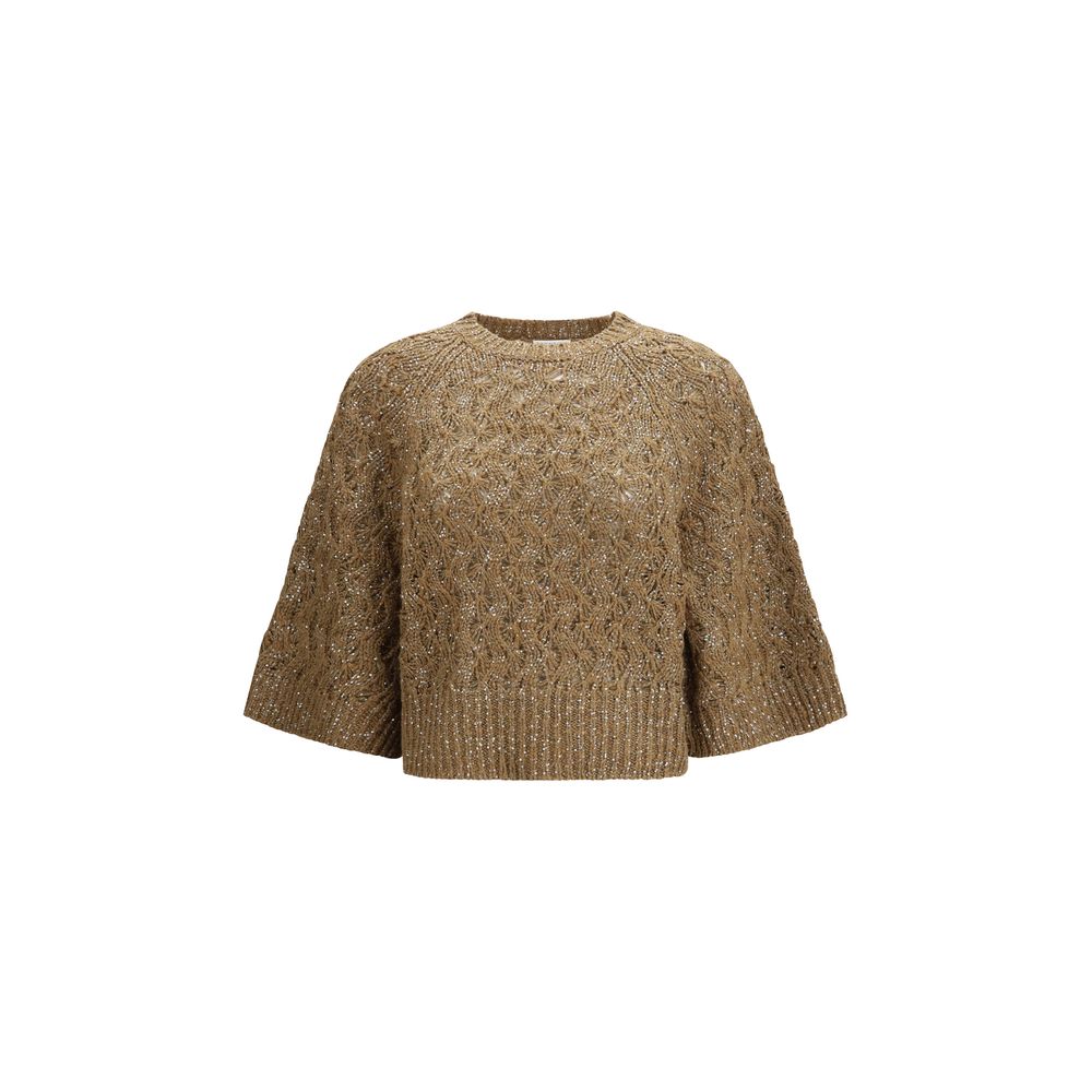 Brunello Cucinelli Beige Silk Sweatshirt | Regal Royce