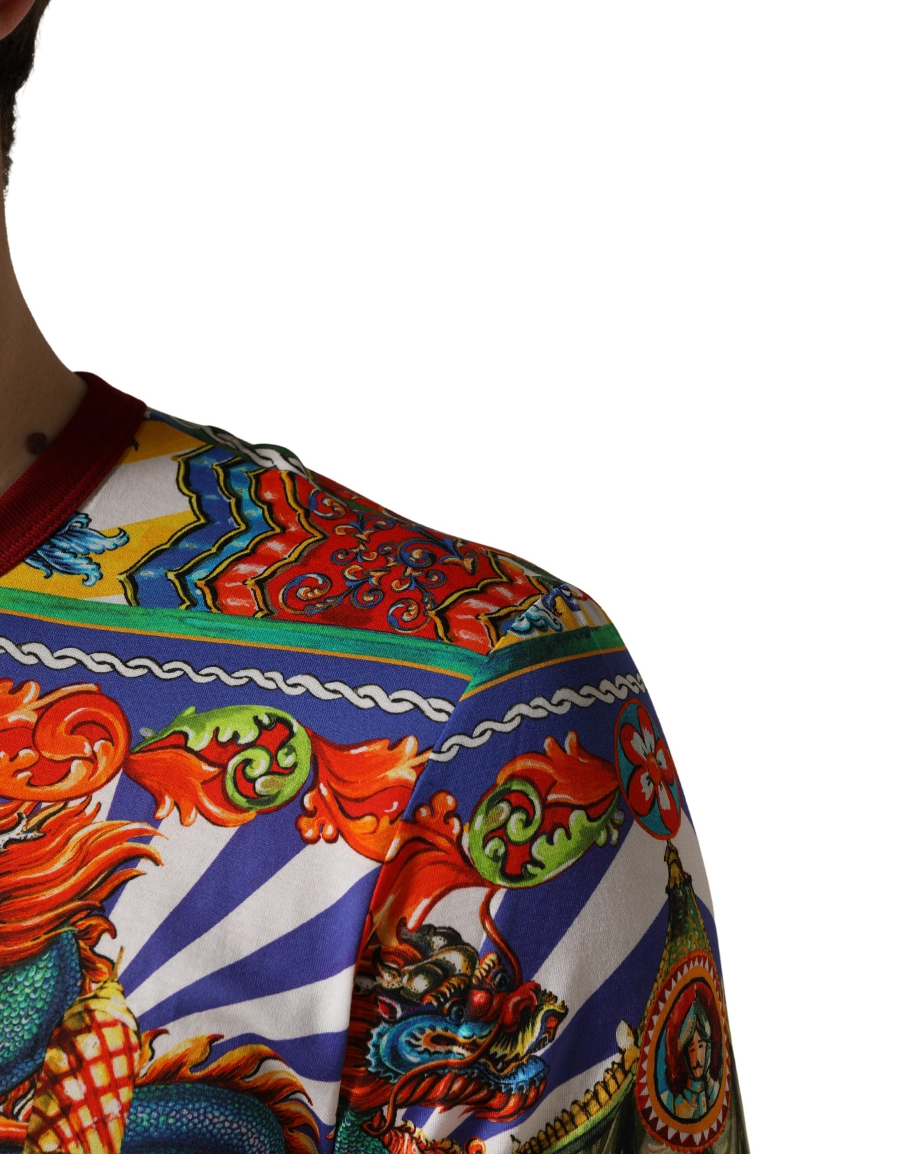 Dolce & Gabbana Multicolor Teatro Dei Pupi Men Long Sleeves  T-shirt | Regal Royce
