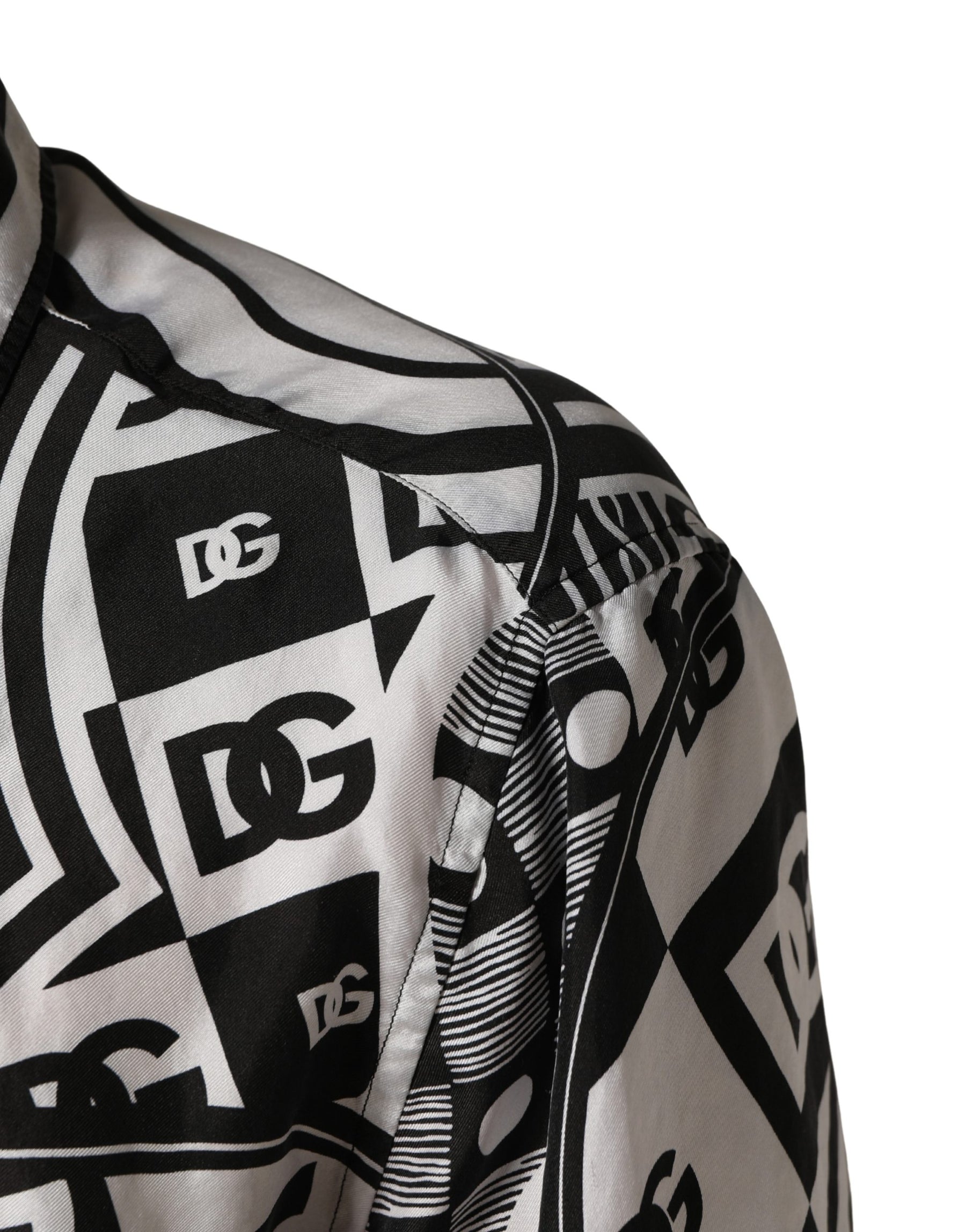 Dolce & Gabbana Black White Bandana Print Collared Shirt | Regal Royce