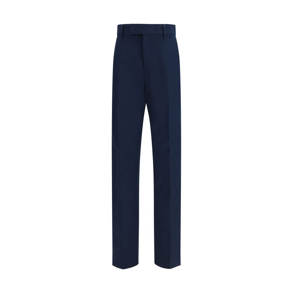 Ferragamo Blue Cotton Chino Pants | Regal Royce