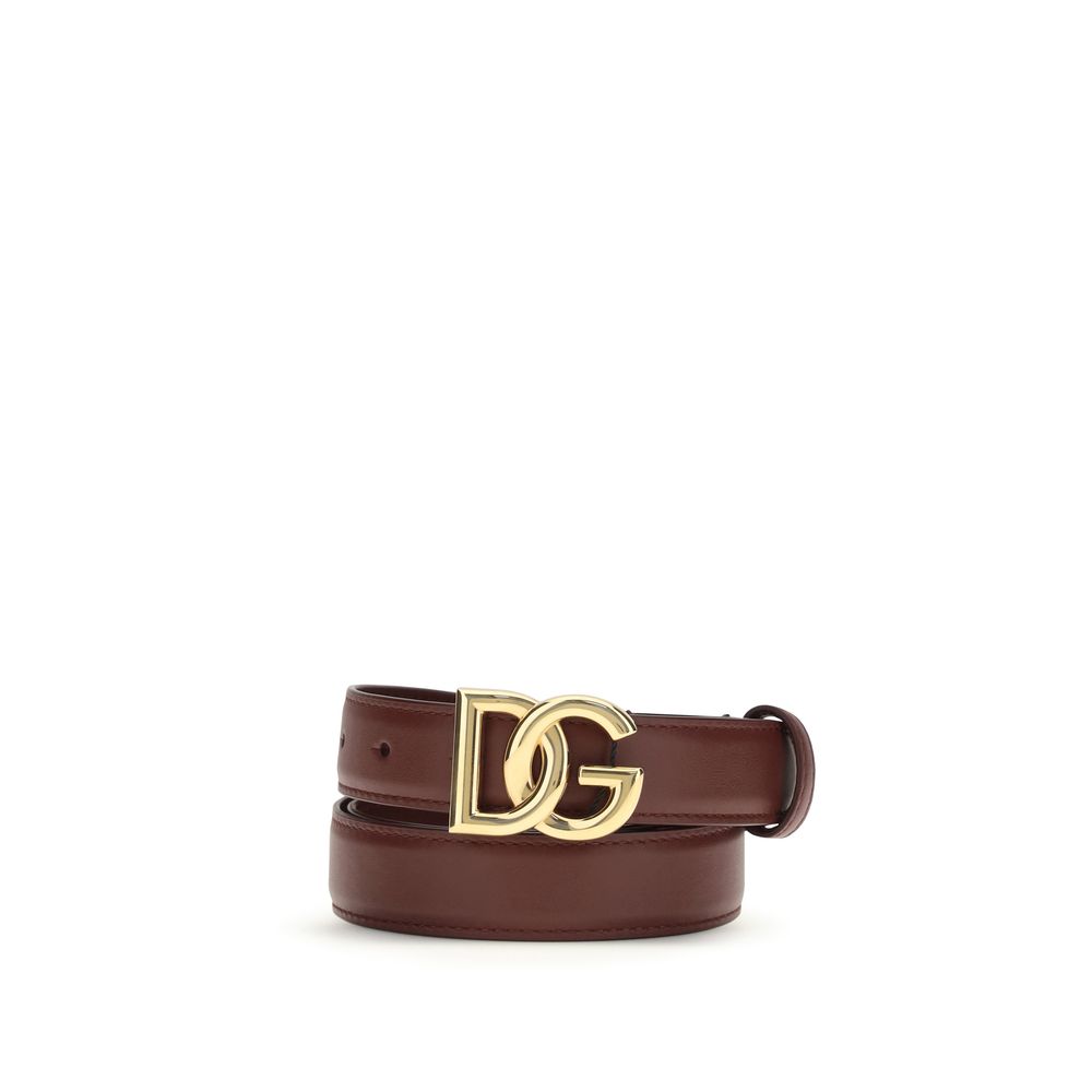 Dolce & Gabbana Bordeaux Calf Leather Bos Taurus Regular Belt | Regal Royce