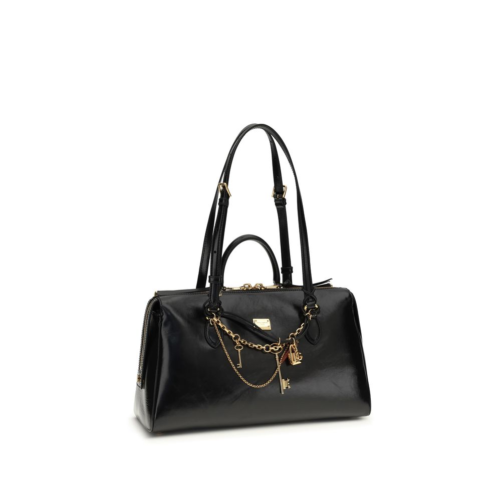 Dolce & Gabbana Black Calf Leather Bos Taurus Shoulder Bag | Regal Royce