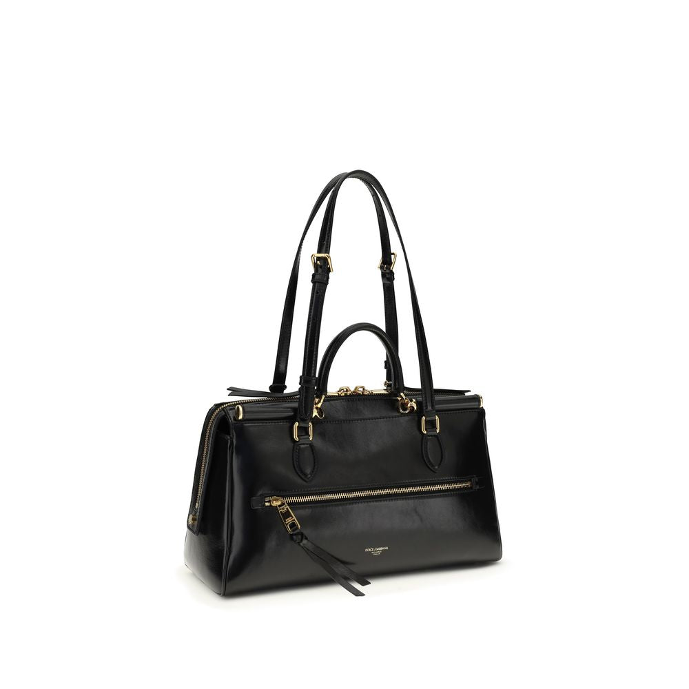 Dolce & Gabbana Black Calf Leather Bos Taurus Shoulder Bag | Regal Royce