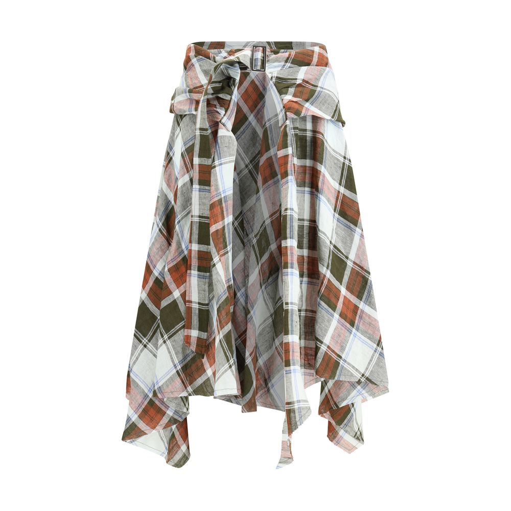 MARBELL Multicolor Linen Midi Skirt | Regal Royce