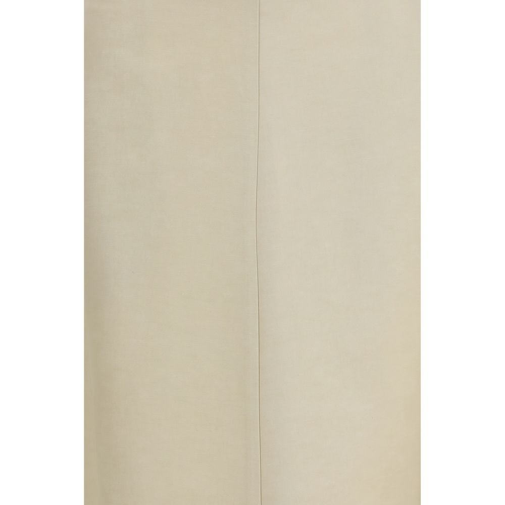 P.A.R.O.S.H. Beige Linen Midi Skirt | Regal Royce