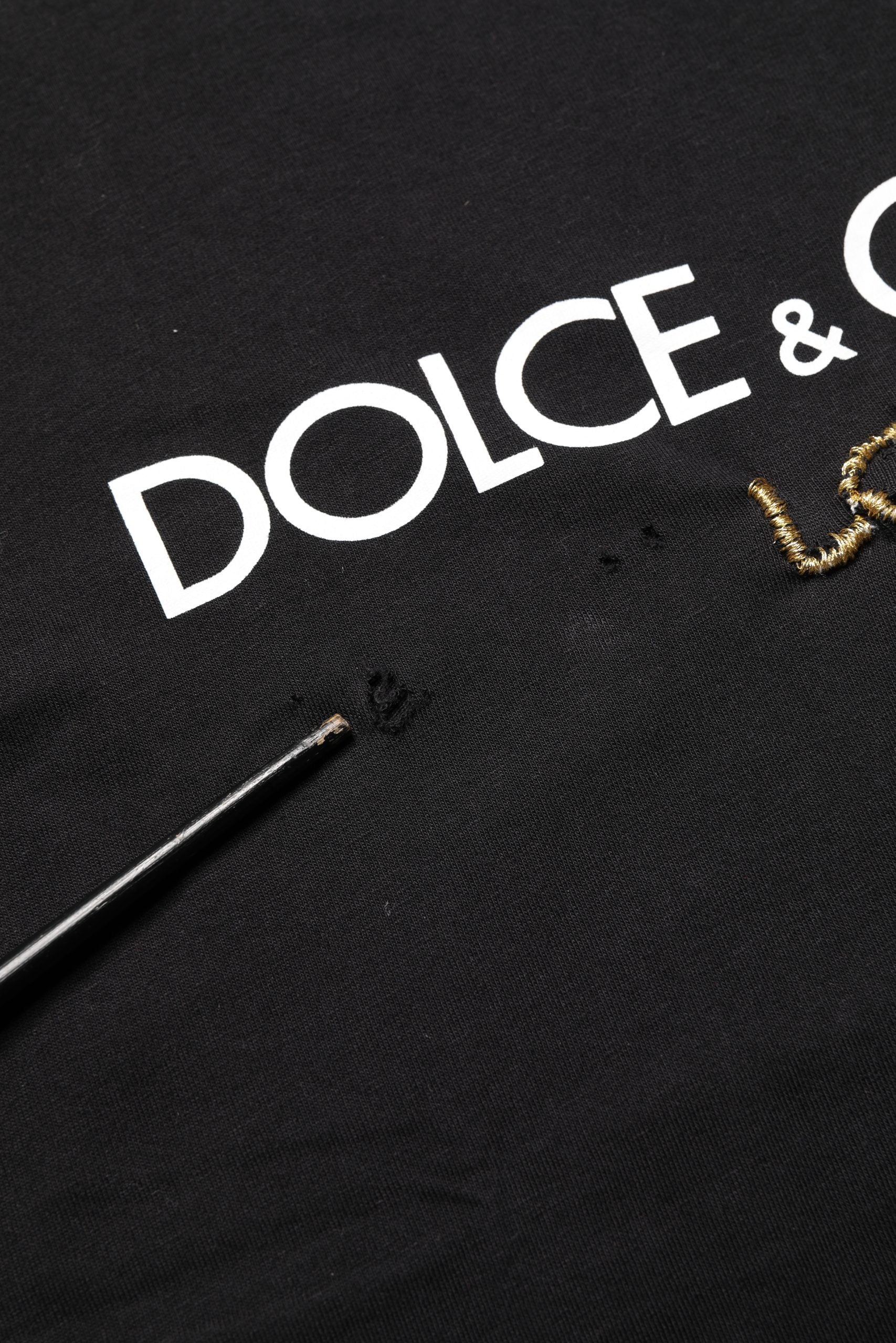 Dolce & Gabbana Black DG London Cotton Men Crew Neck  T-shirt | Regal Royce