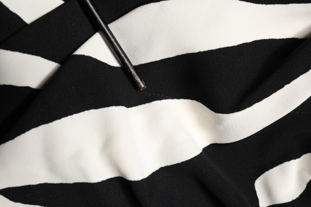 Dolce & Gabbana Black White Zebra Print CadyCalf Length Dress