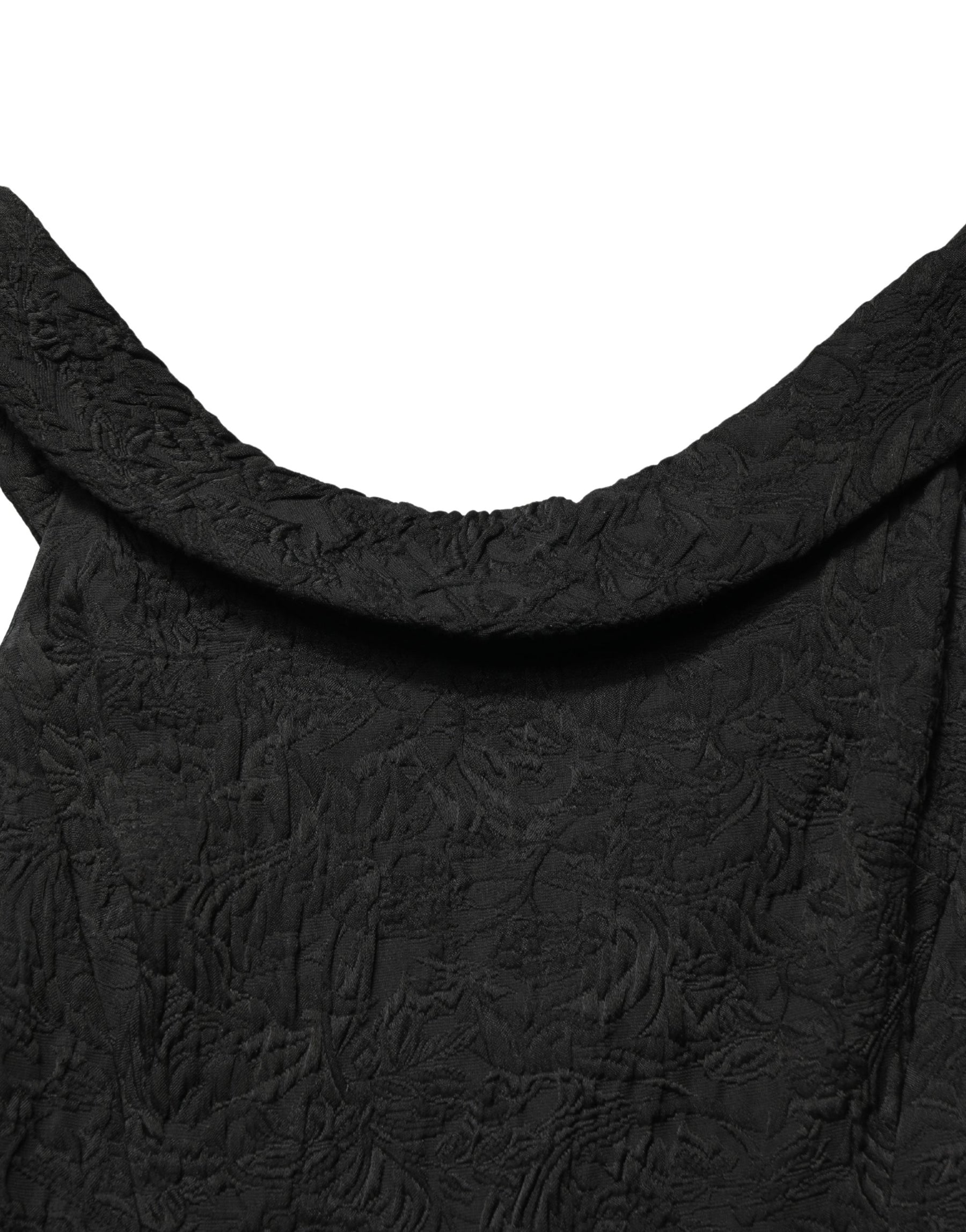 Dolce & Gabbana Black Floral Brocade Sheath Mermaid Dress | Regal Royce