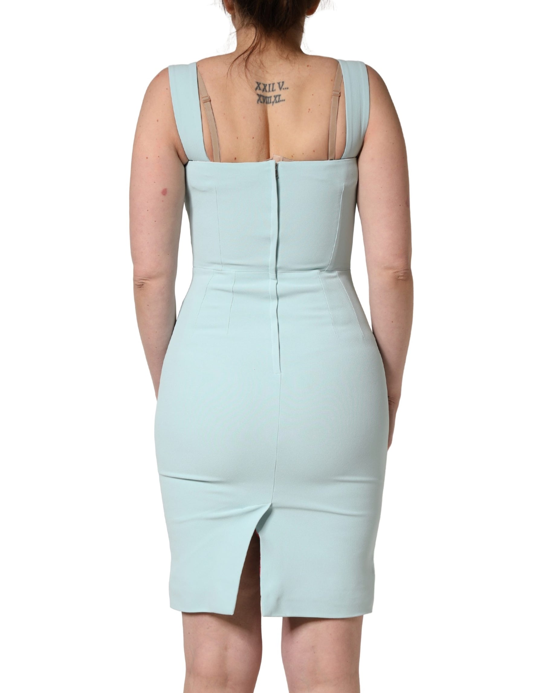 Dolce & Gabbana Green Square Neck Sleeveless Mini  Dress | Regal Royce