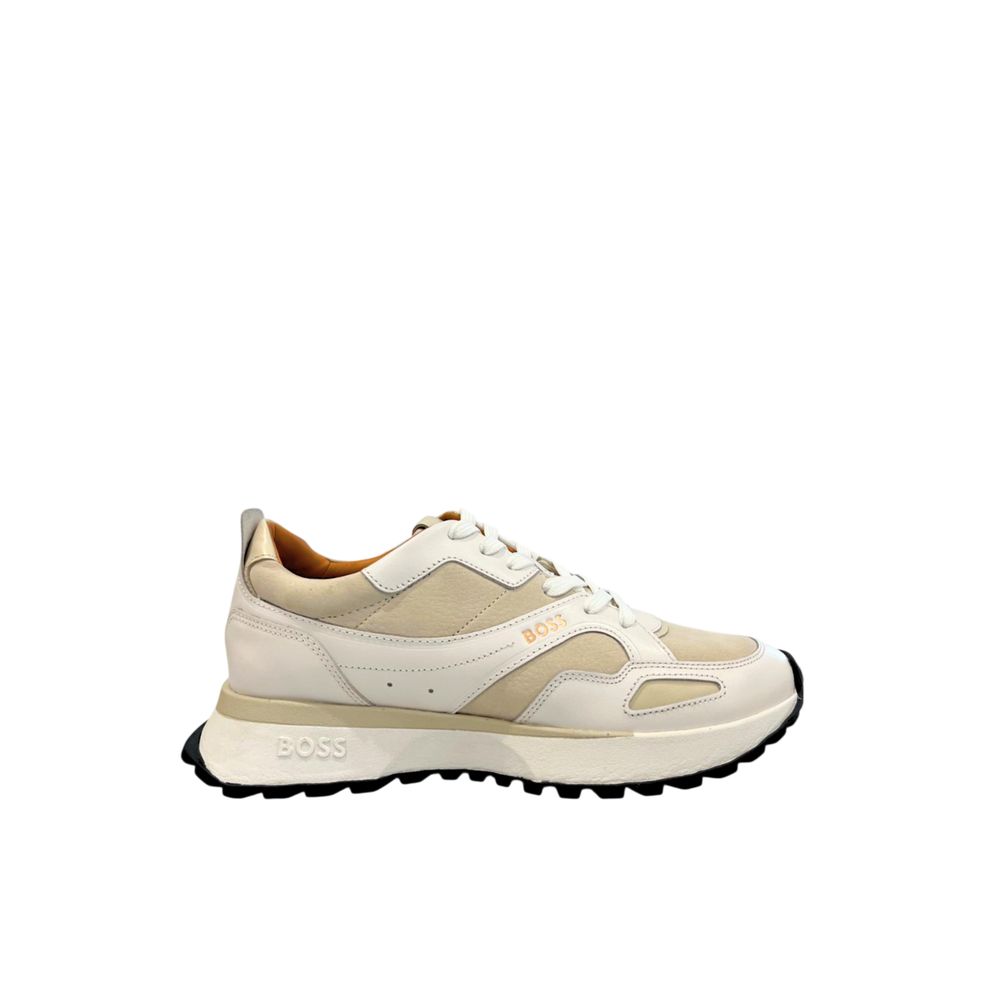 Hugo Boss White Leather Men Sneaker | Regal Royce