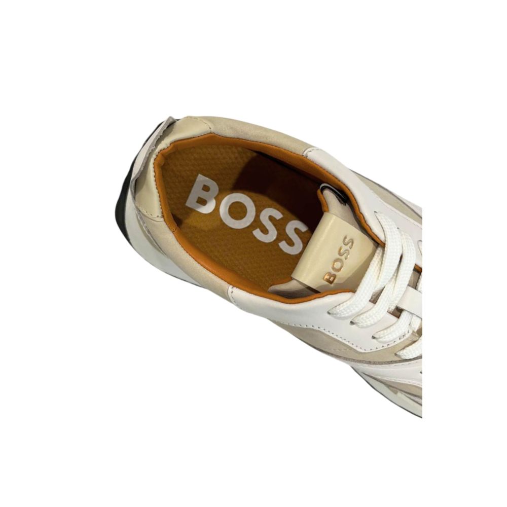 Hugo Boss White Leather Men Sneaker | Regal Royce