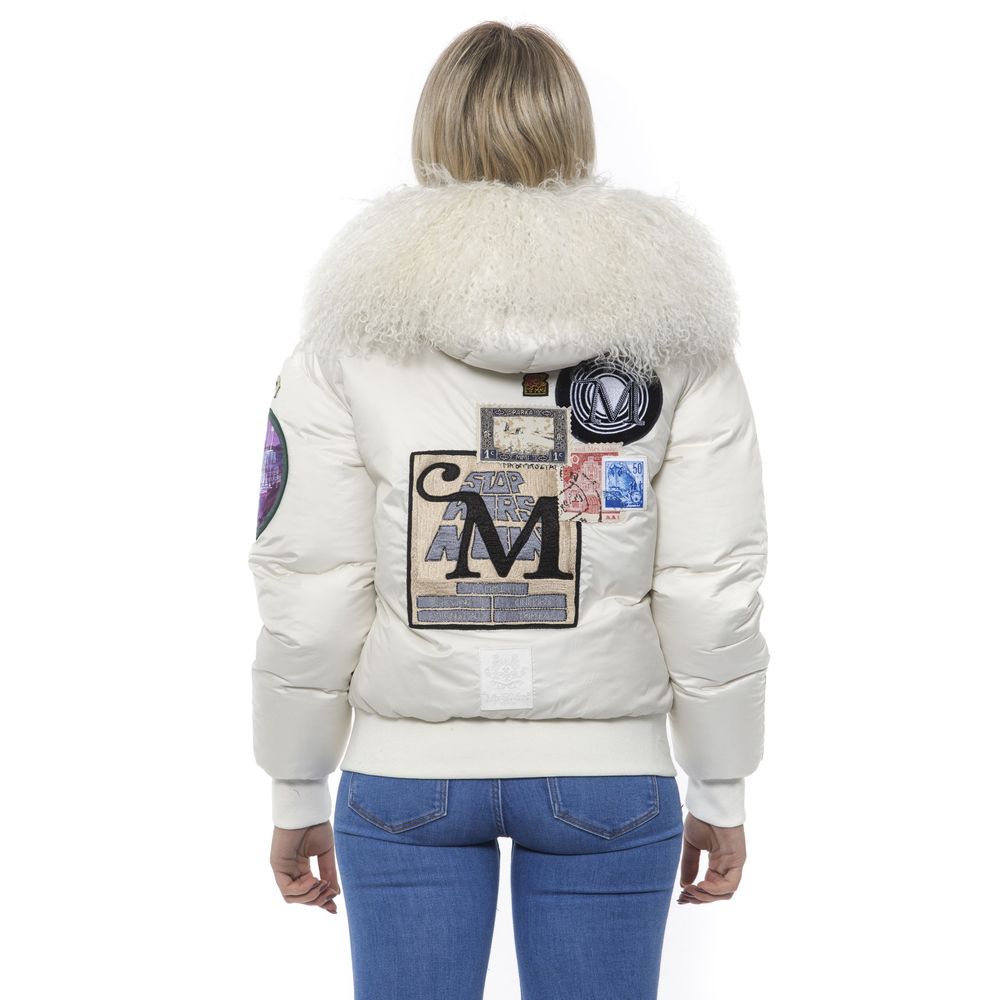 Mr&Mrs Italy White Polyester Women Bomber Jacket | Regal Royce