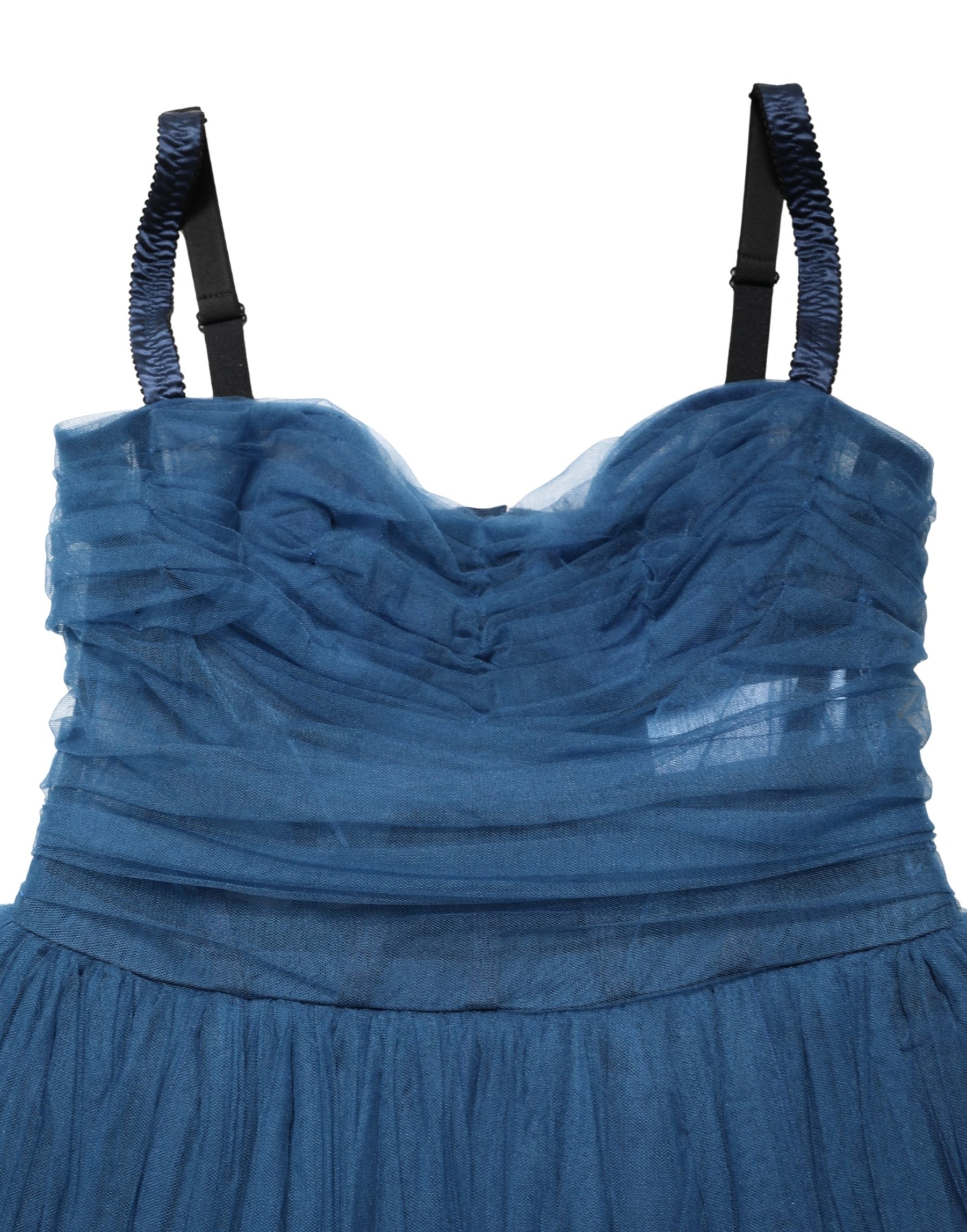 Dolce & Gabbana Blue Tulle Midi A-line Sleeveless Dress | Regal Royce