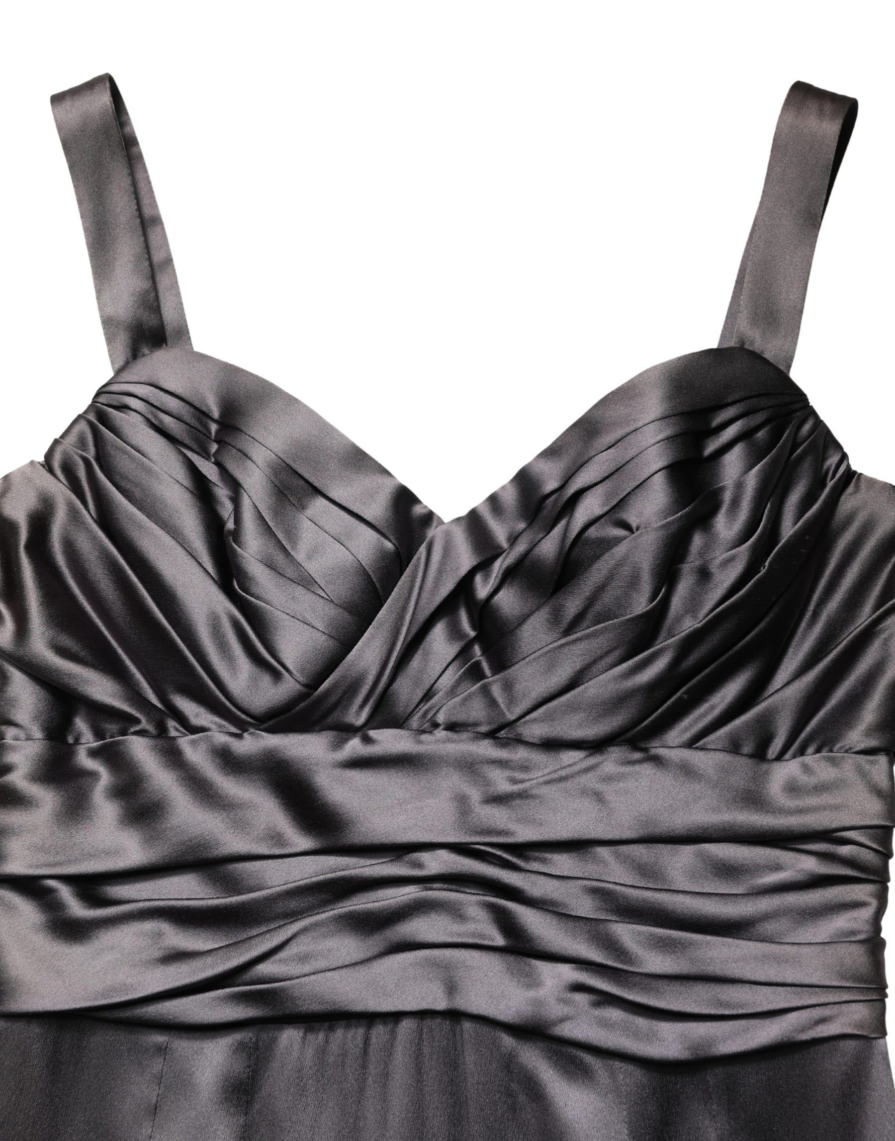 Dolce & Gabbana Black Satin Sleeveless Sweetheart Dress | Regal Royce