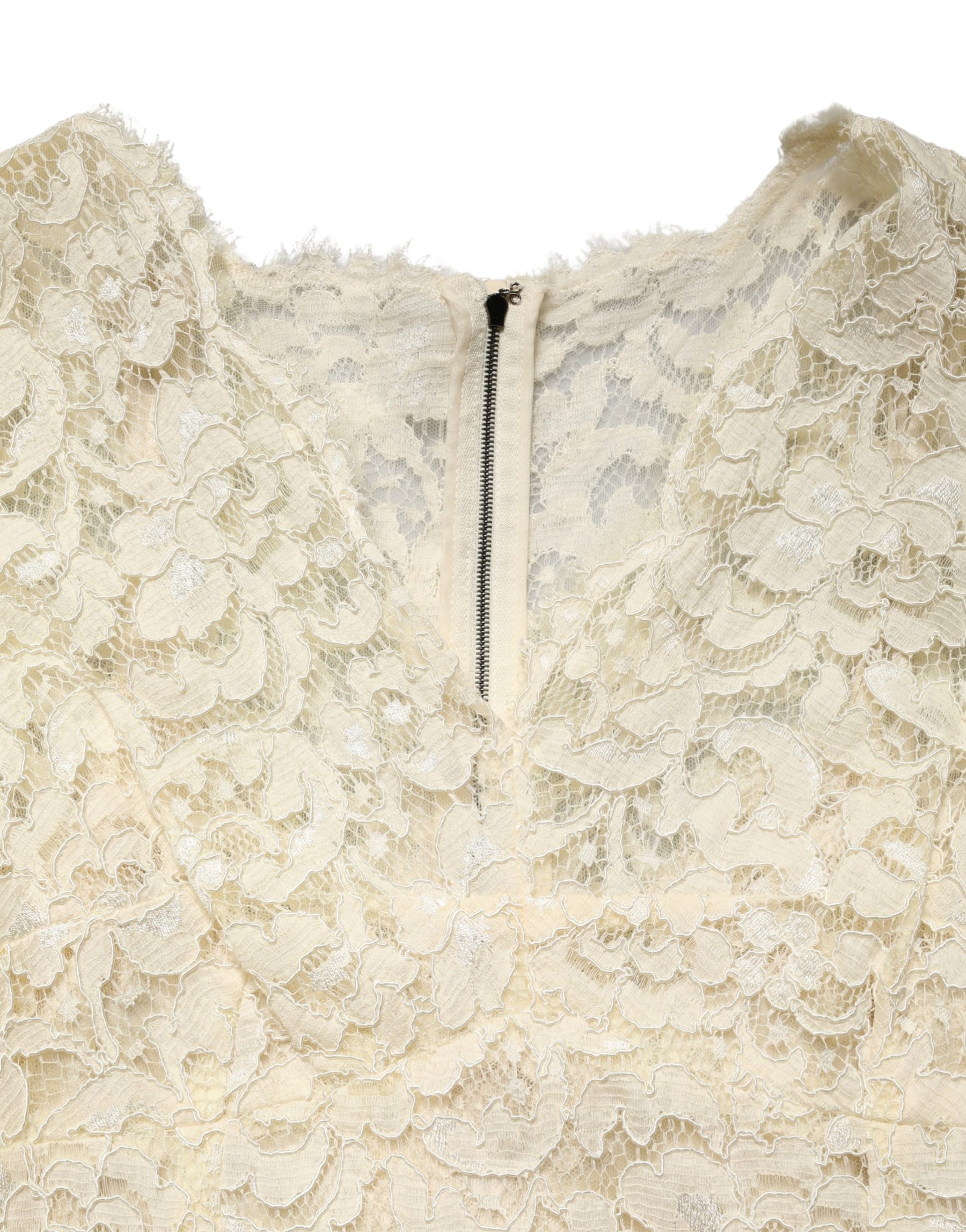 Dolce & Gabbana Off White Floral Lace Sheath Maxi Dress | Regal Royce