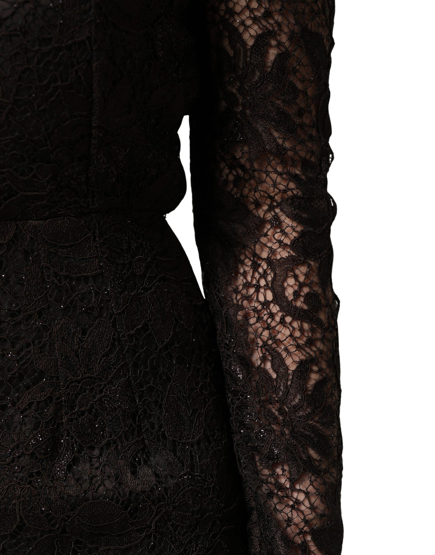 Dolce & Gabbana Black Floral Lace Sheath Long Maxi Dress | Regal Royce