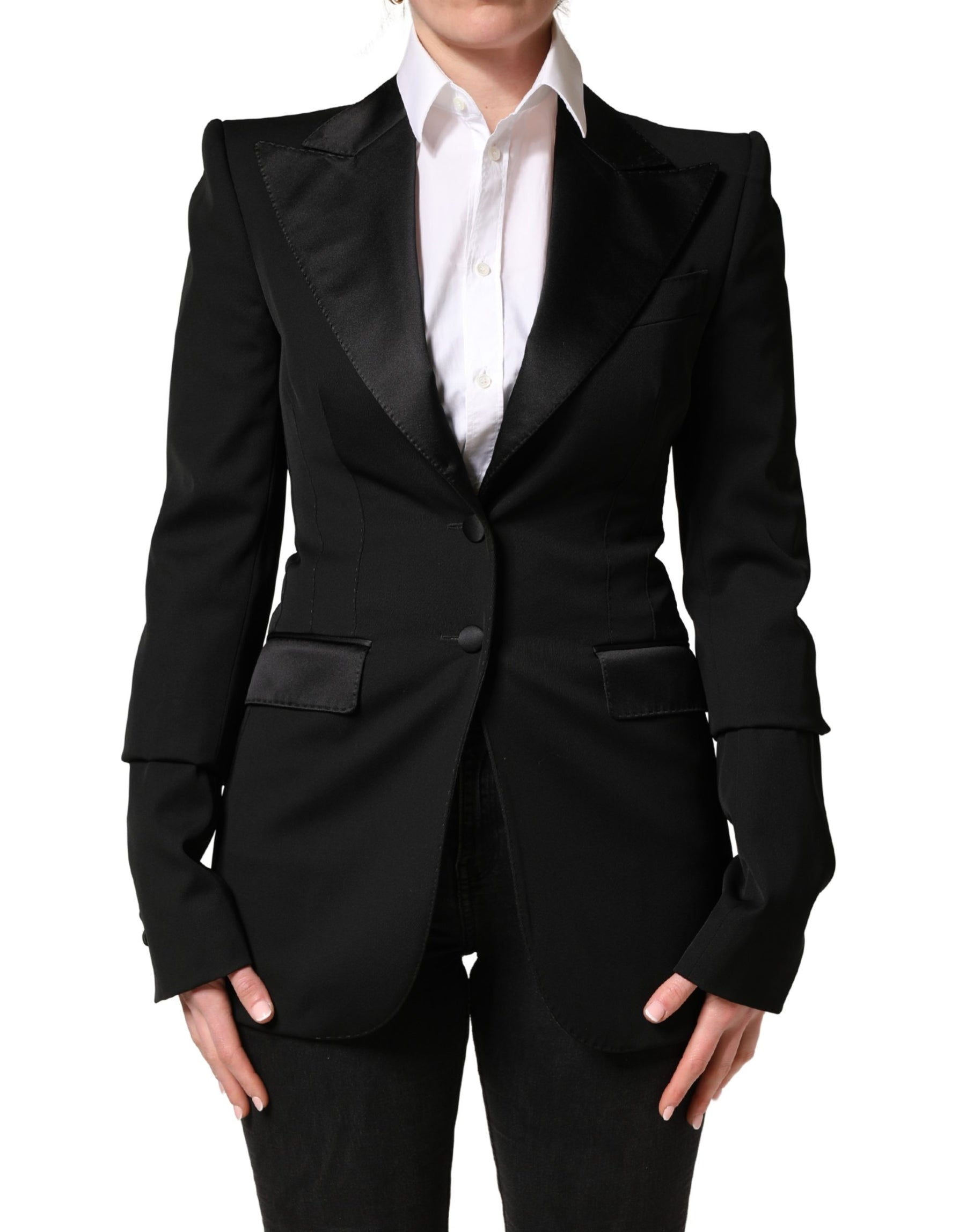 Dolce & Gabbana Black Wool Single Breasted Blazer Jacket | Regal Royce