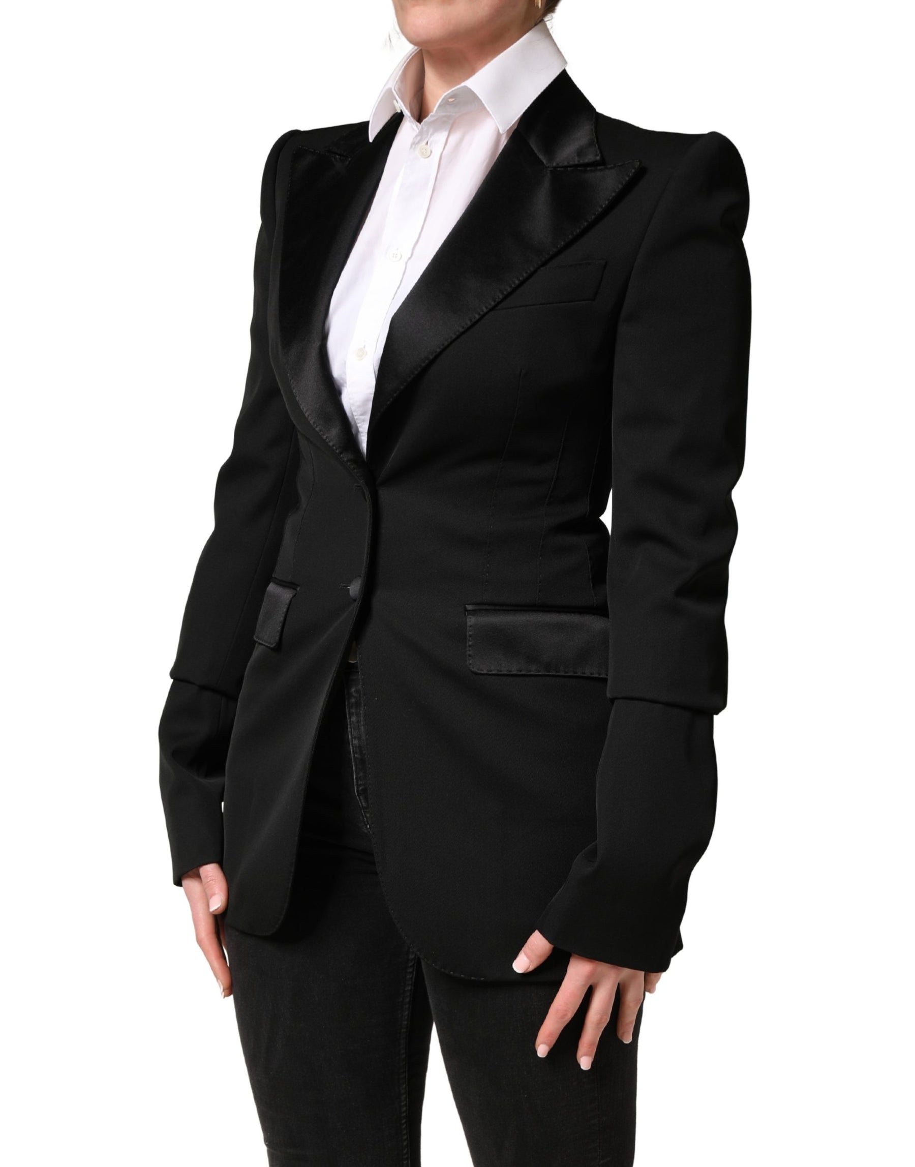 Dolce & Gabbana Black Wool Single Breasted Blazer Jacket | Regal Royce