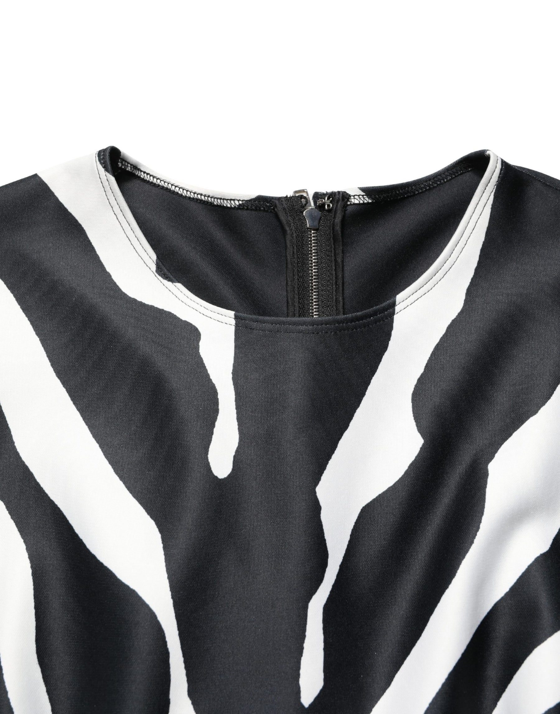 Dolce & Gabbana Black White Polyester Zebra Pattern Jumpsuit | Regal Royce