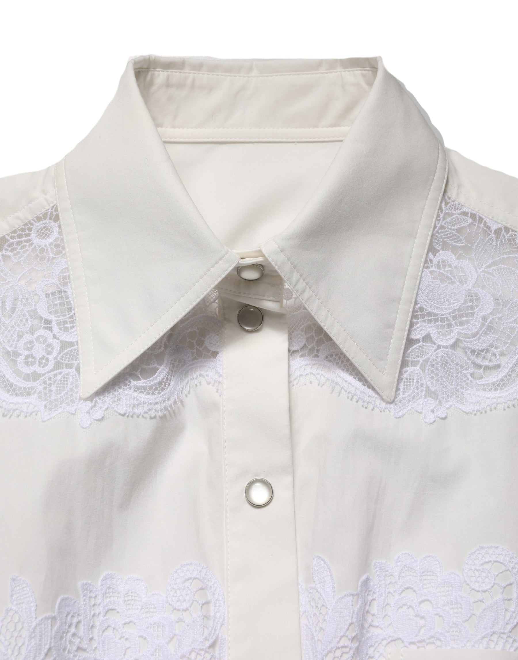 Dolce & Gabbana White Cotton Lace Trim Long Sleeves Jumpsuit | Regal Royce