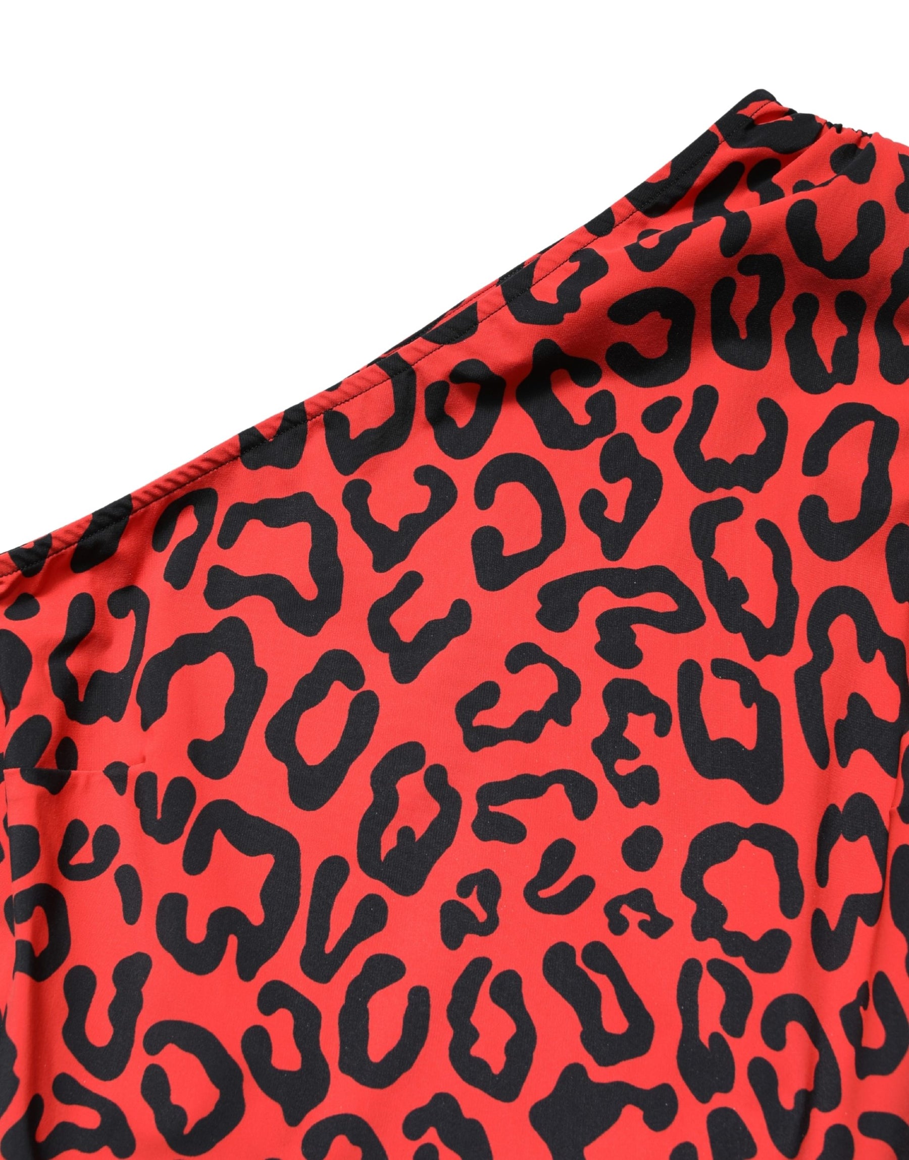 Dolce & Gabbana Black Red Nylon Leopard Pattern Jumpsuit | Regal Royce