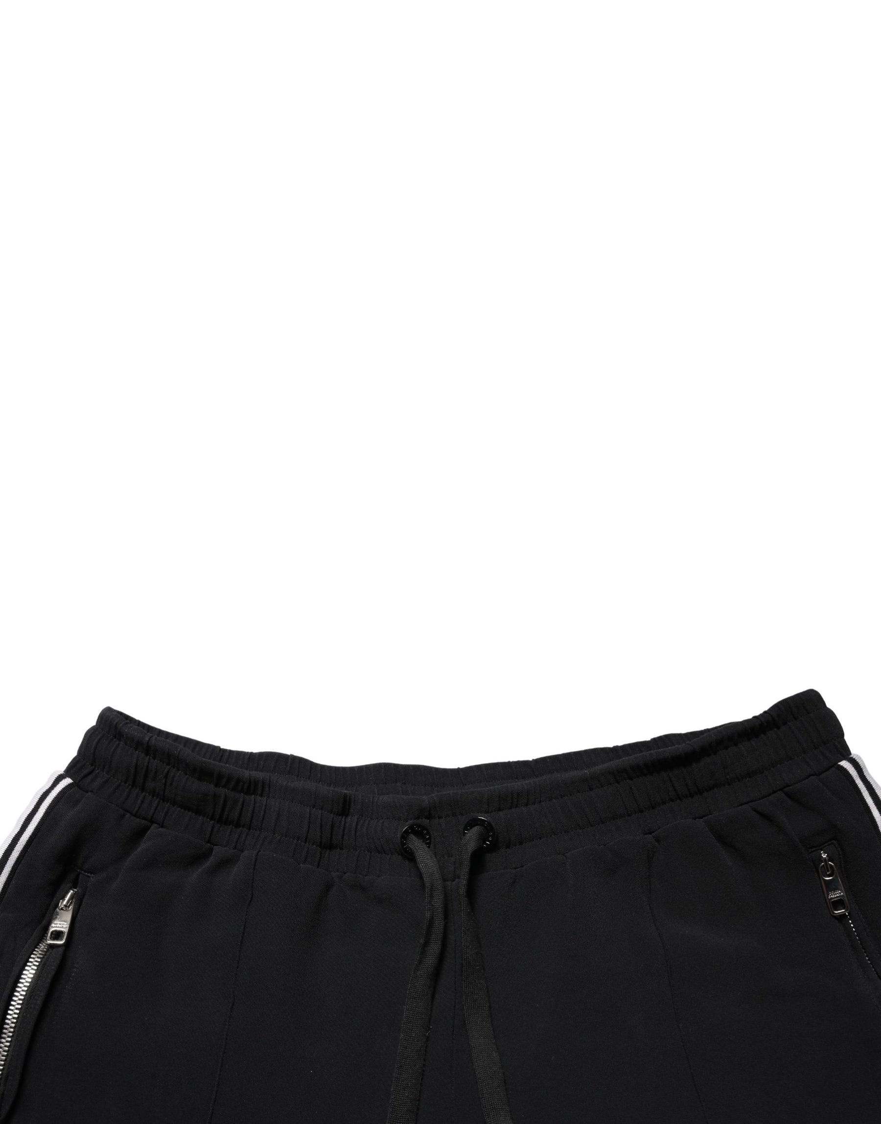 Dolce & Gabbana Black Viscose Mid Waist Cropped Women Pants | Regal Royce