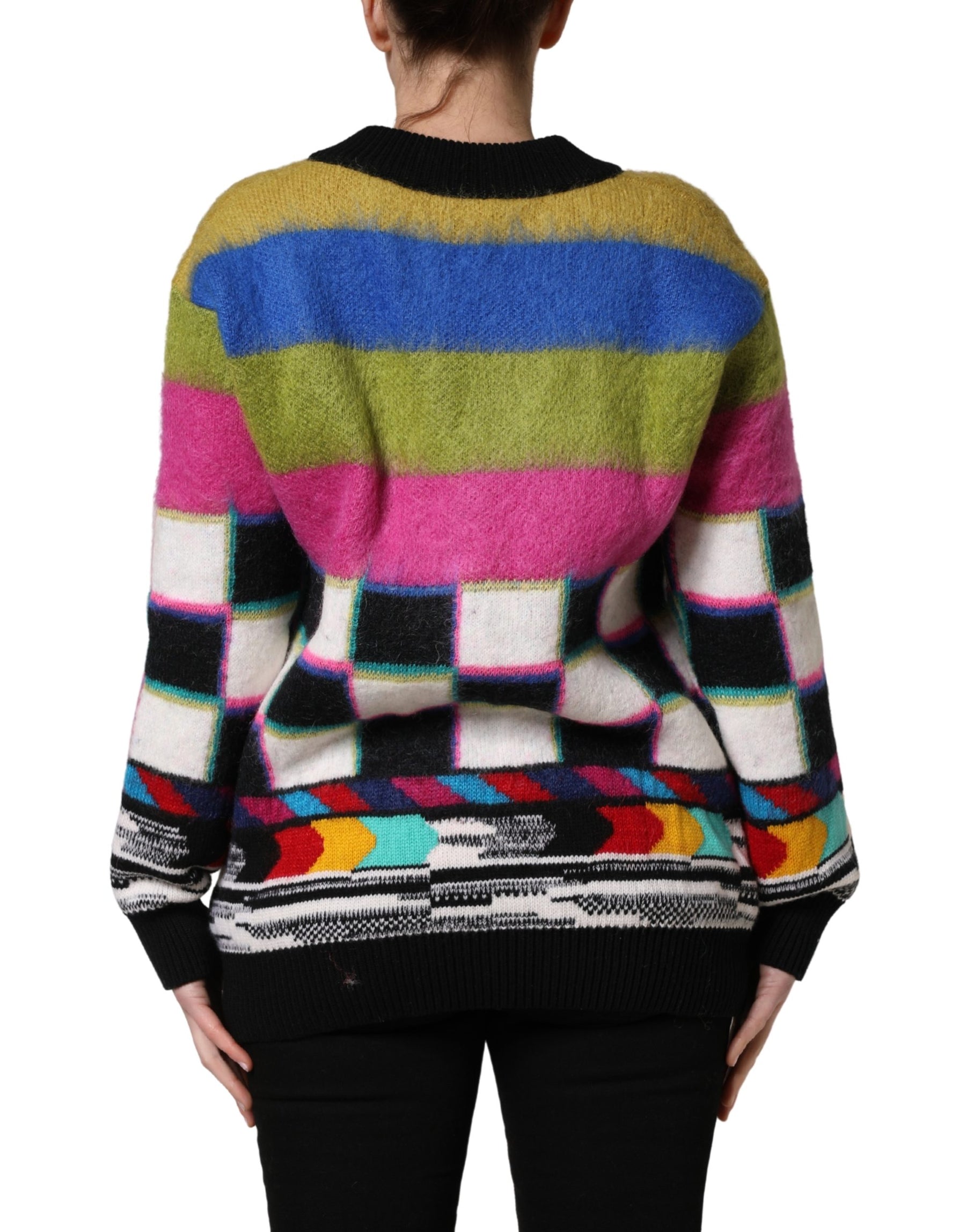 Dolce & Gabbana Multicolor Stripes V-neck Pullover Sweater | Regal Royce