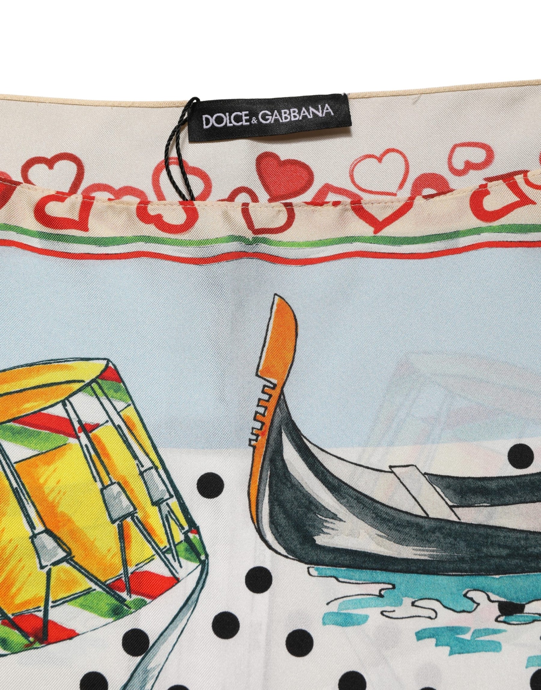 Dolce & Gabbana Multicolor Italy Scenes Graphic Silk Top | Regal Royce