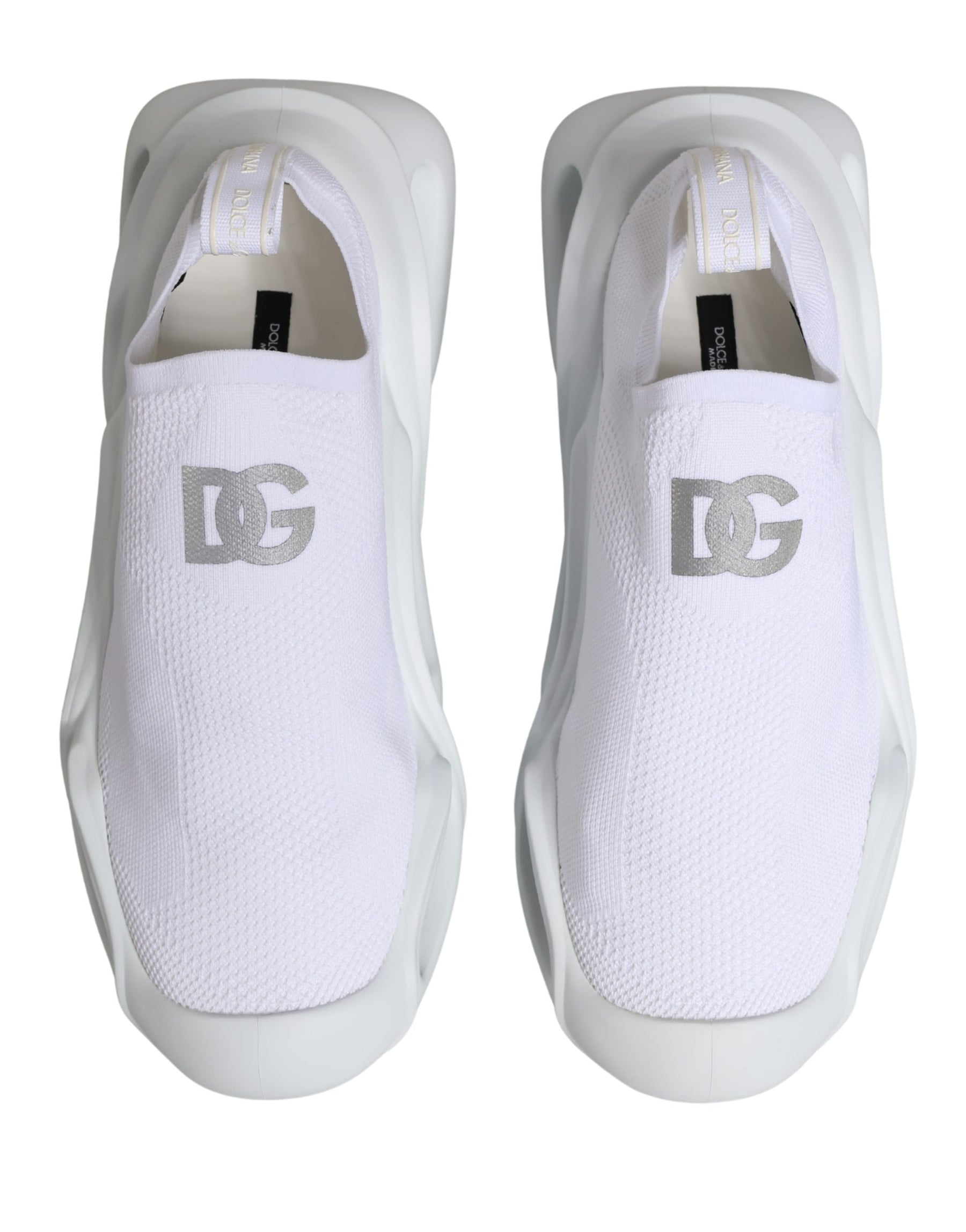 Dolce & Gabbana White Slip On Wave Low Top Sneakers Shoes | Regal Royce