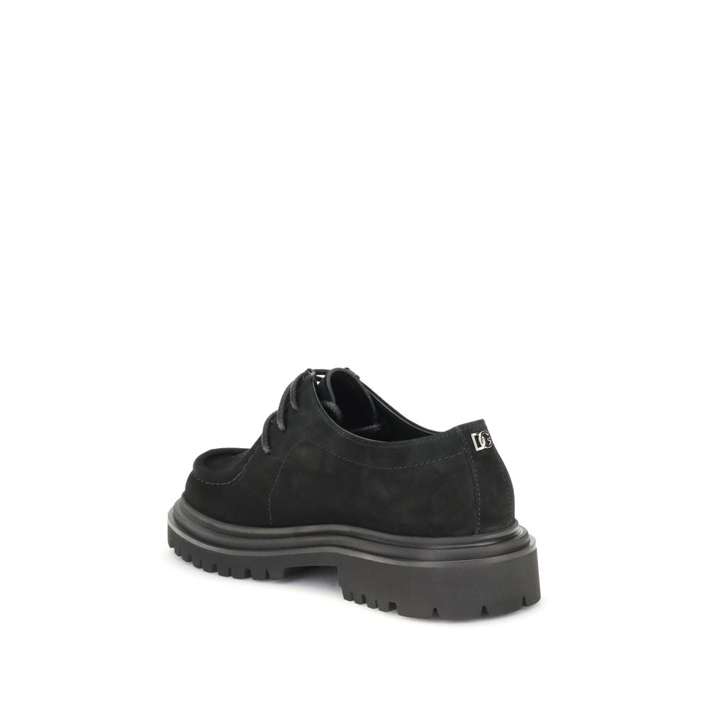 Dolce & Gabbana Black Crust Leather Oxfords And Derbies | Regal Royce