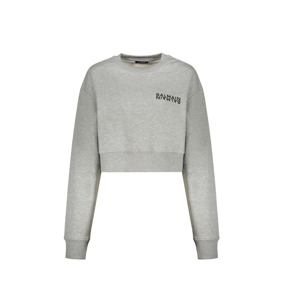 Balmain Gray Cotton Sweatshirt | Regal Royce