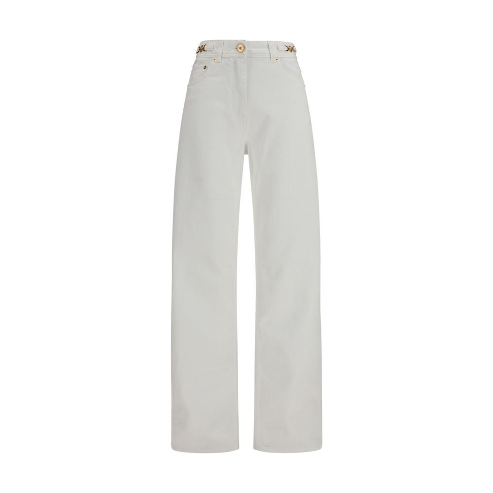 Versace White Cotton Straight-Leg Jeans | Regal Royce