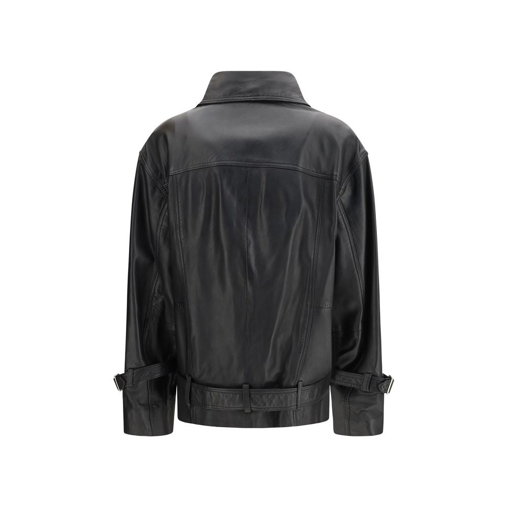 PINKO Black Lambskin Leather Jacket | Regal Royce