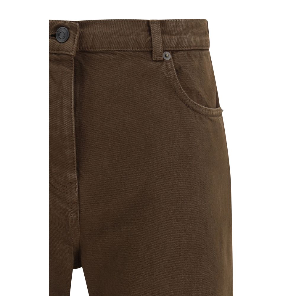 The Row Brown Cotton Straight-Leg Jeans | Regal Royce