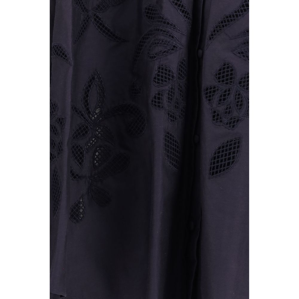 Forte_Forte Blue Cotton Pattern Shirt | Regal Royce