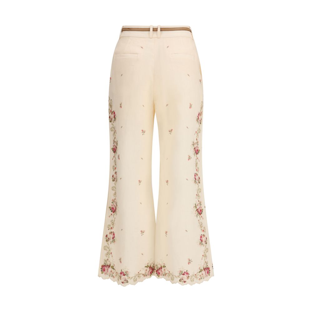 Zimmermann Beige Cotton Flared Pants | Regal Royce