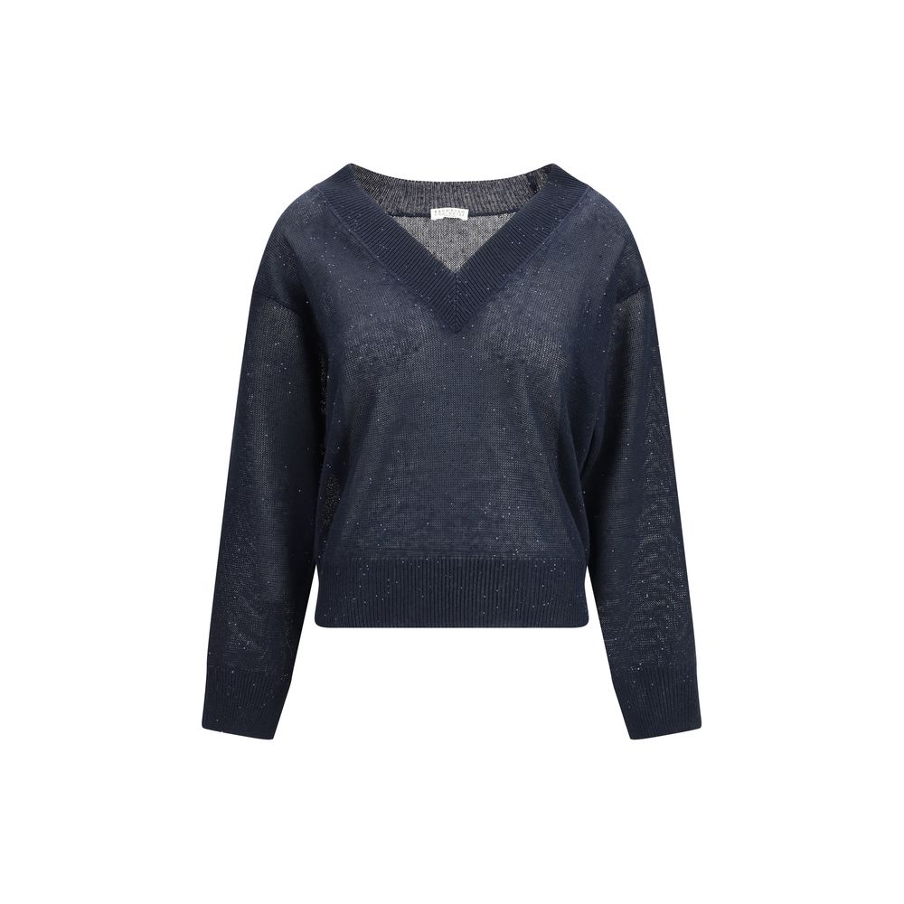 Brunello Cucinelli Blue Linen Sweatshirt | Regal Royce